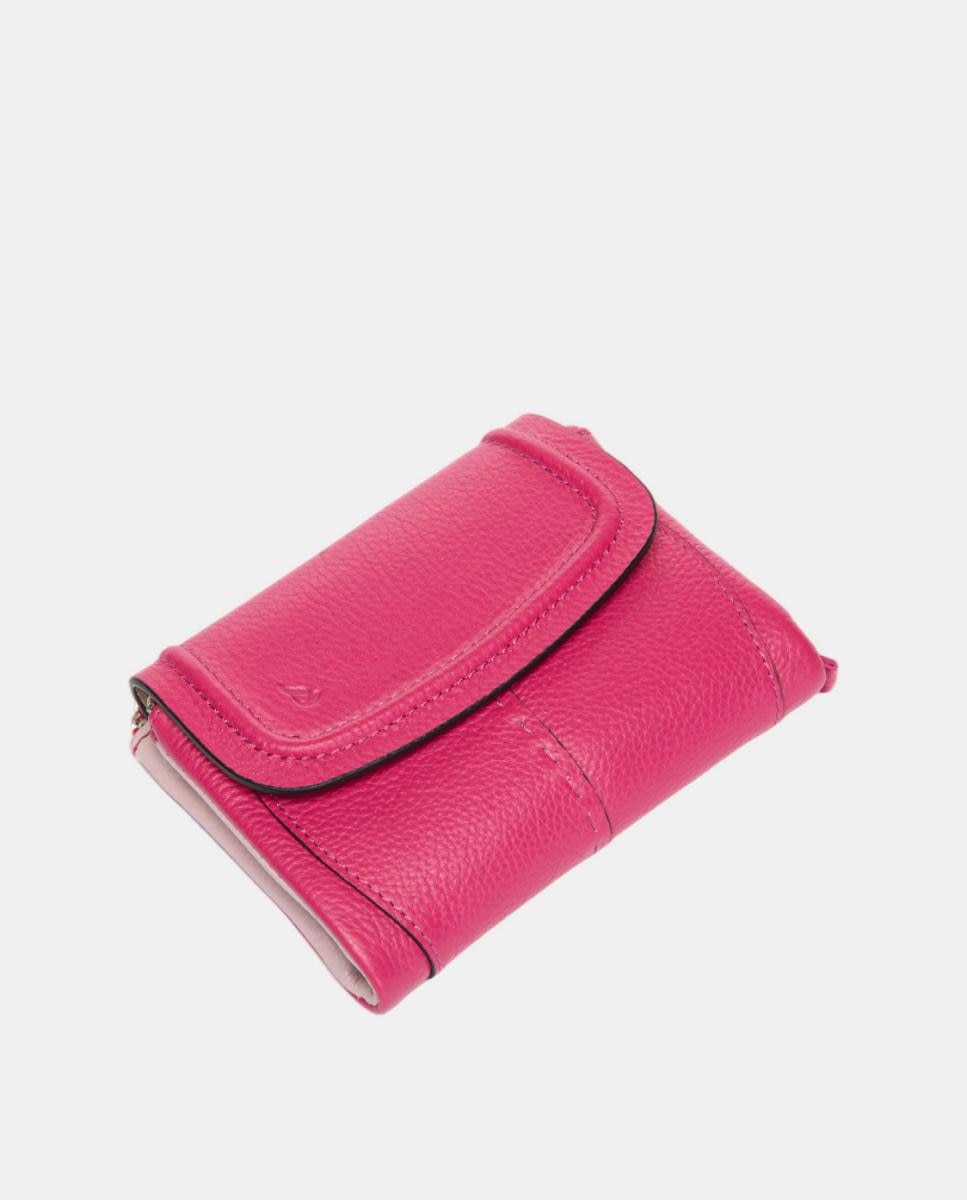 Cartera pequeña en piel con solapa - Abbacino - Fucsia Fucsia-4