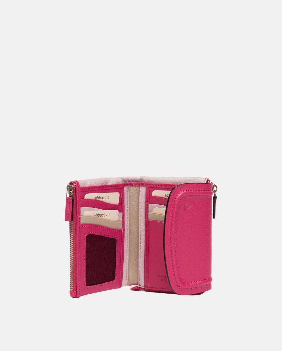 Cartera pequeña en piel con solapa - Abbacino - Fucsia Fucsia-5