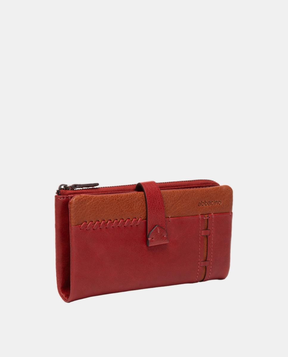 Cartera grande en piel bicolor - Abbacino - Rojo Rojo-2