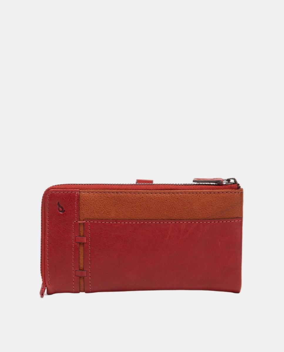 Cartera grande en piel bicolor - Abbacino - Rojo Rojo-3