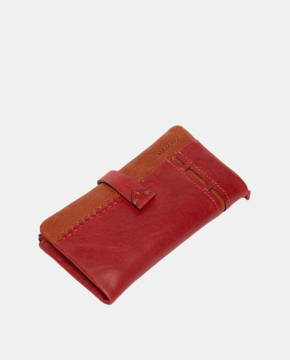 Cartera grande en piel bicolor - Abbacino - Rojo Rojo-4