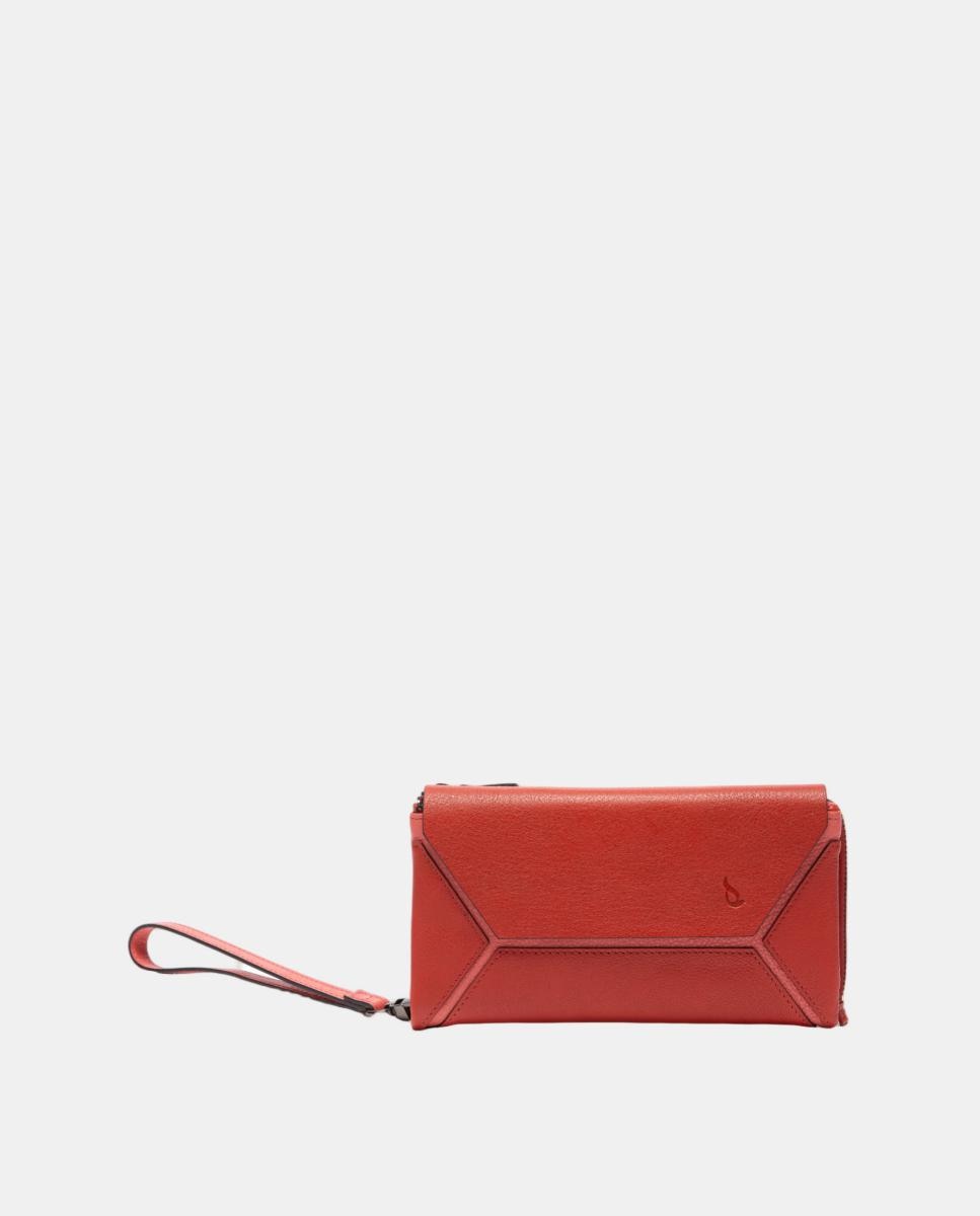 Imagen 1 de Cartera grande en piel con detalle geométrico - Abbacino - Rojo Rojo