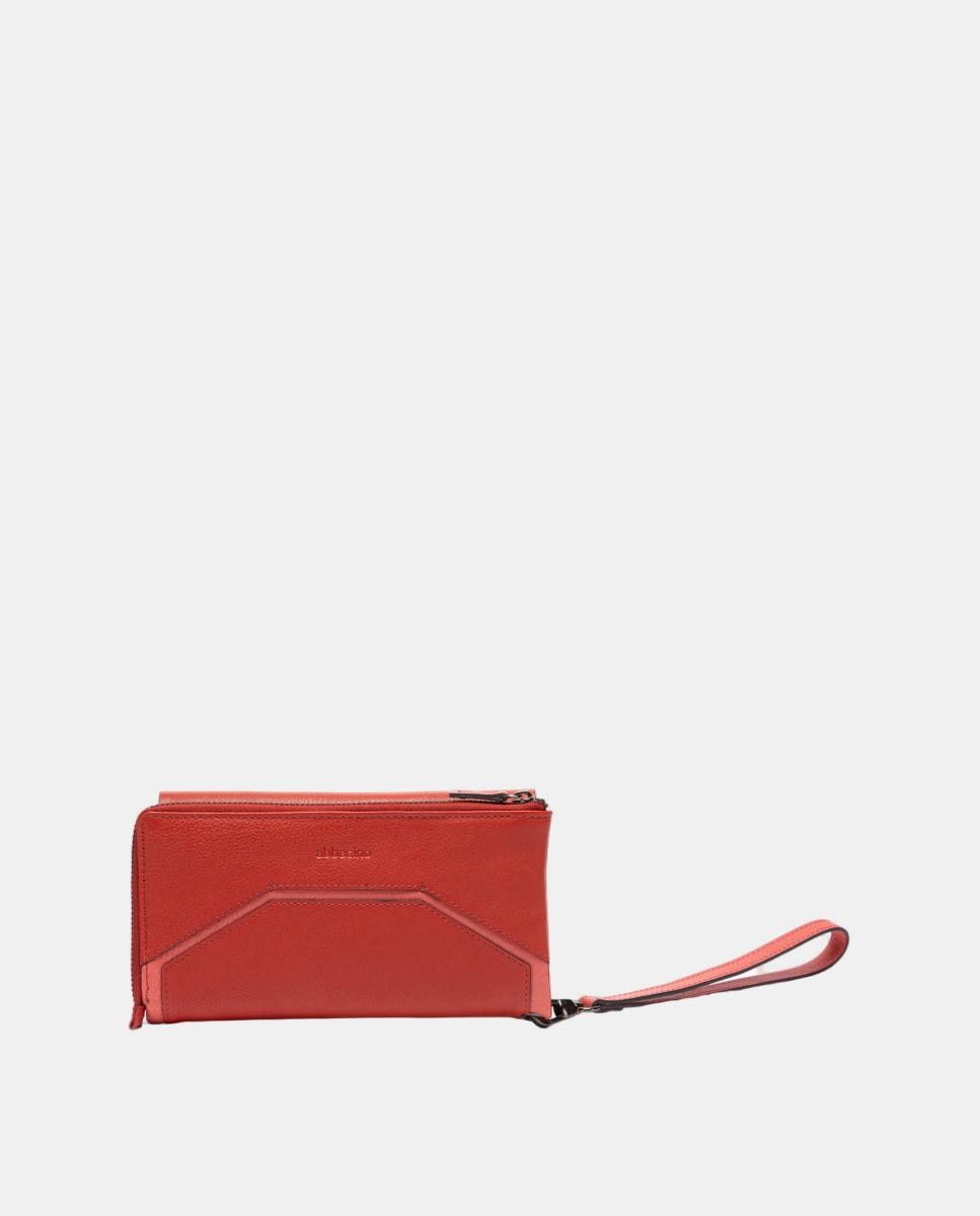 Imagen 3 de Cartera grande en piel con detalle geométrico - Abbacino - Rojo Rojo