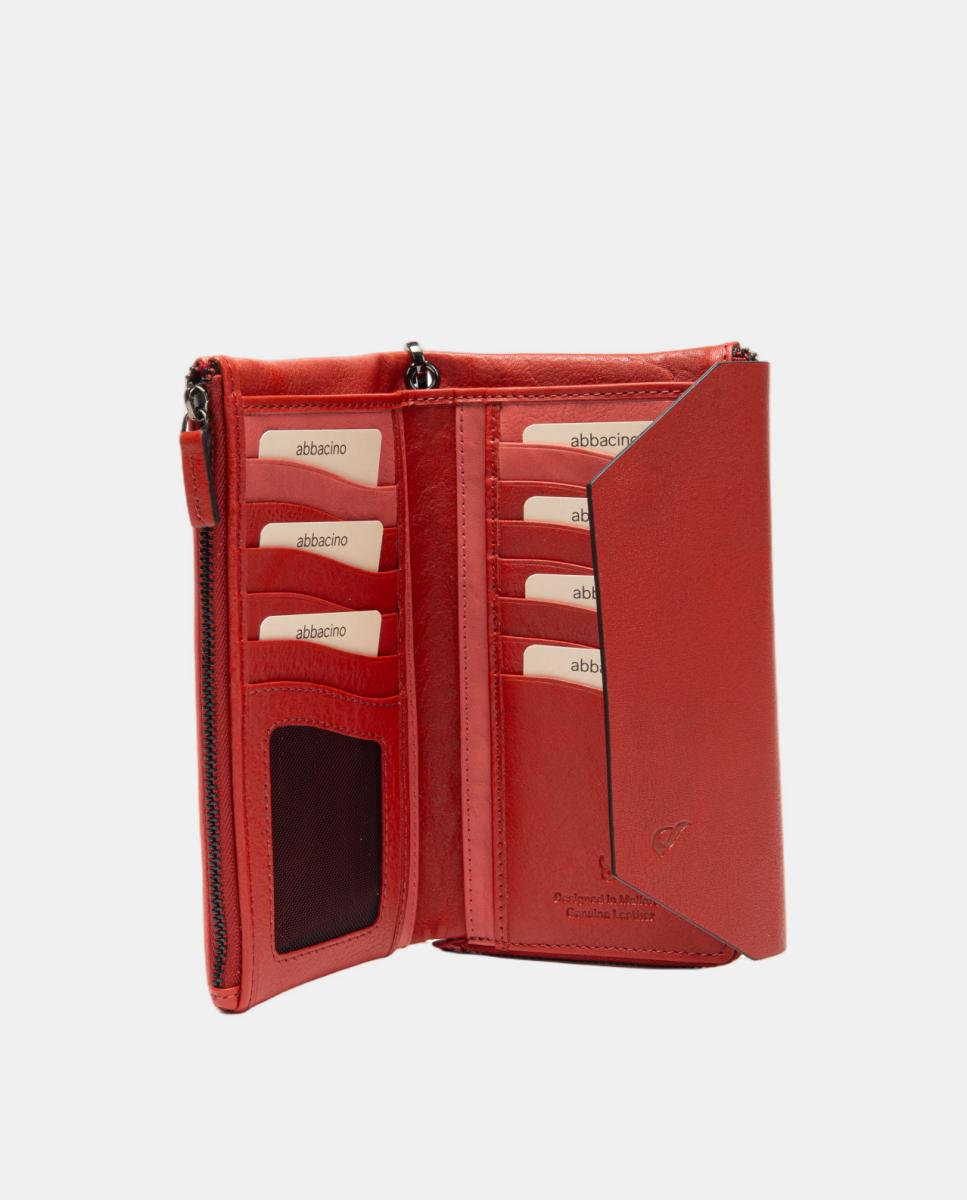 Imagen 5 de Cartera grande en piel con detalle geométrico - Abbacino - Rojo Rojo