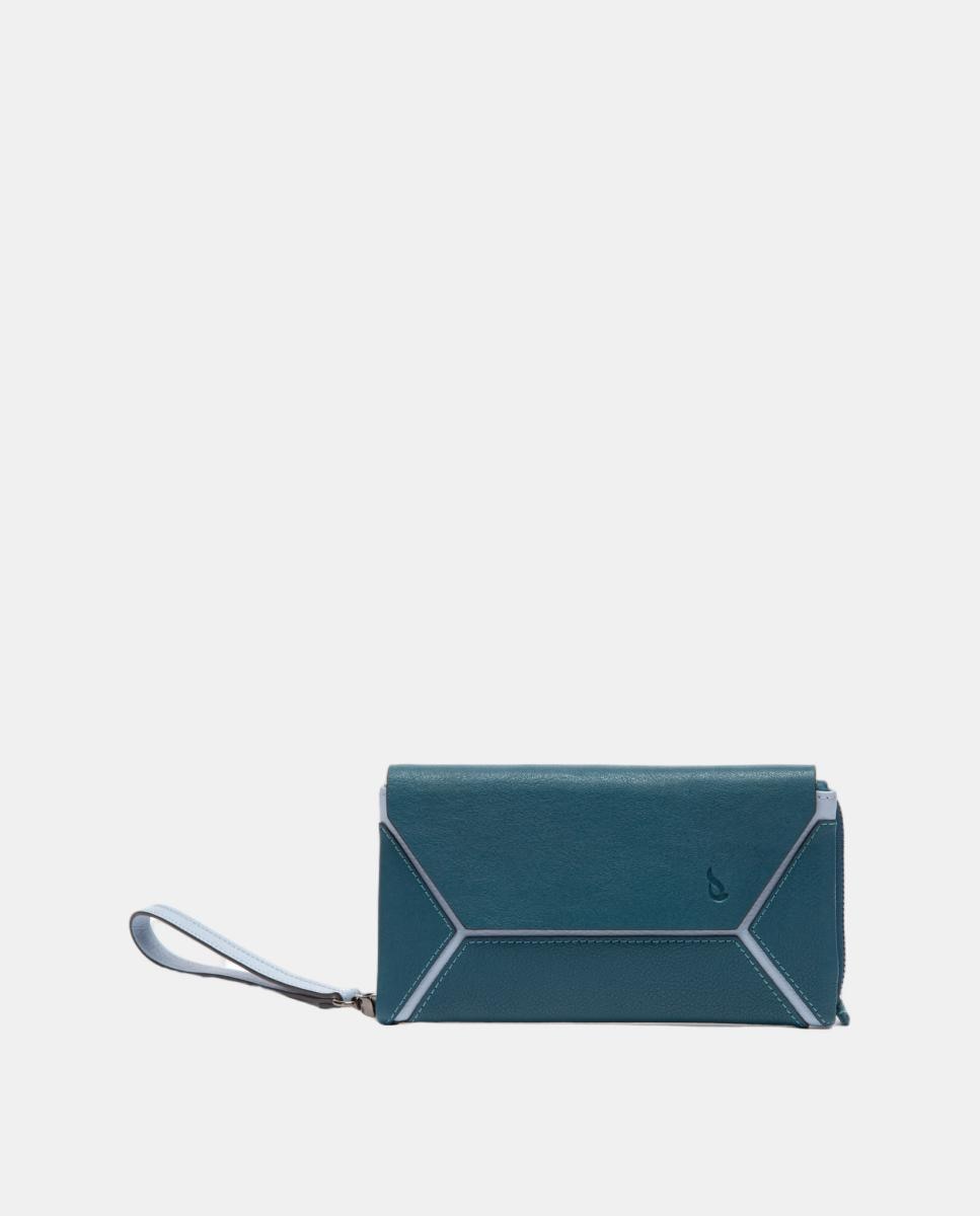 Imagen 1 de Cartera grande en piel con detalle geométrico - Abbacino - Azul Azul