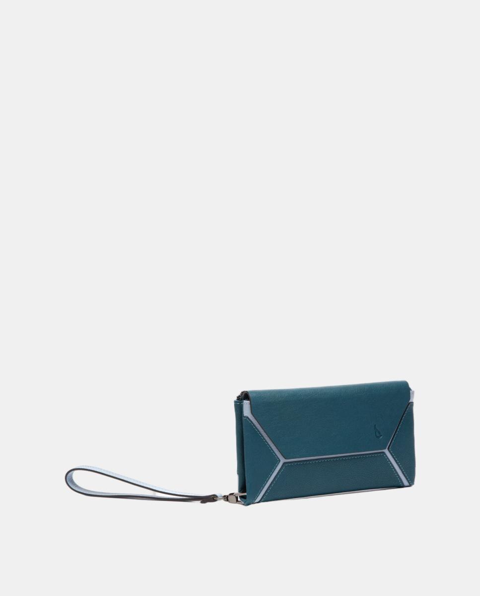 Imagen 2 de Cartera grande en piel con detalle geométrico - Abbacino - Azul Azul