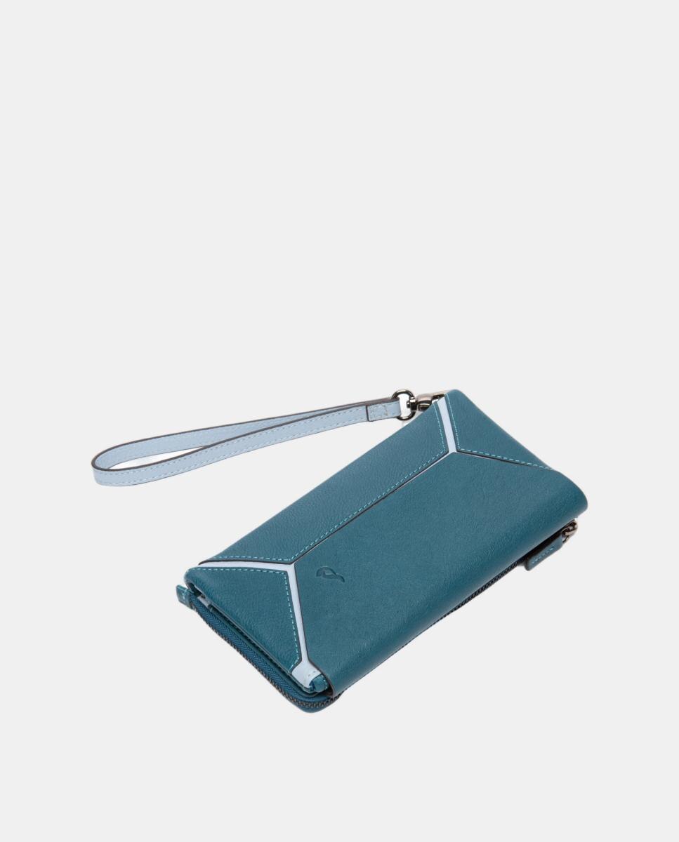 Imagen 4 de Cartera grande en piel con detalle geométrico - Abbacino - Azul Azul