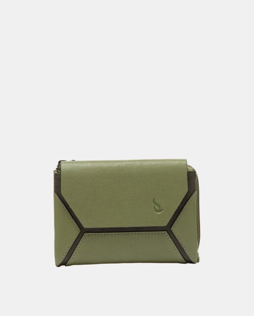 Imagem 0 de Carteira Média em Pele com Detalhe Geométrico