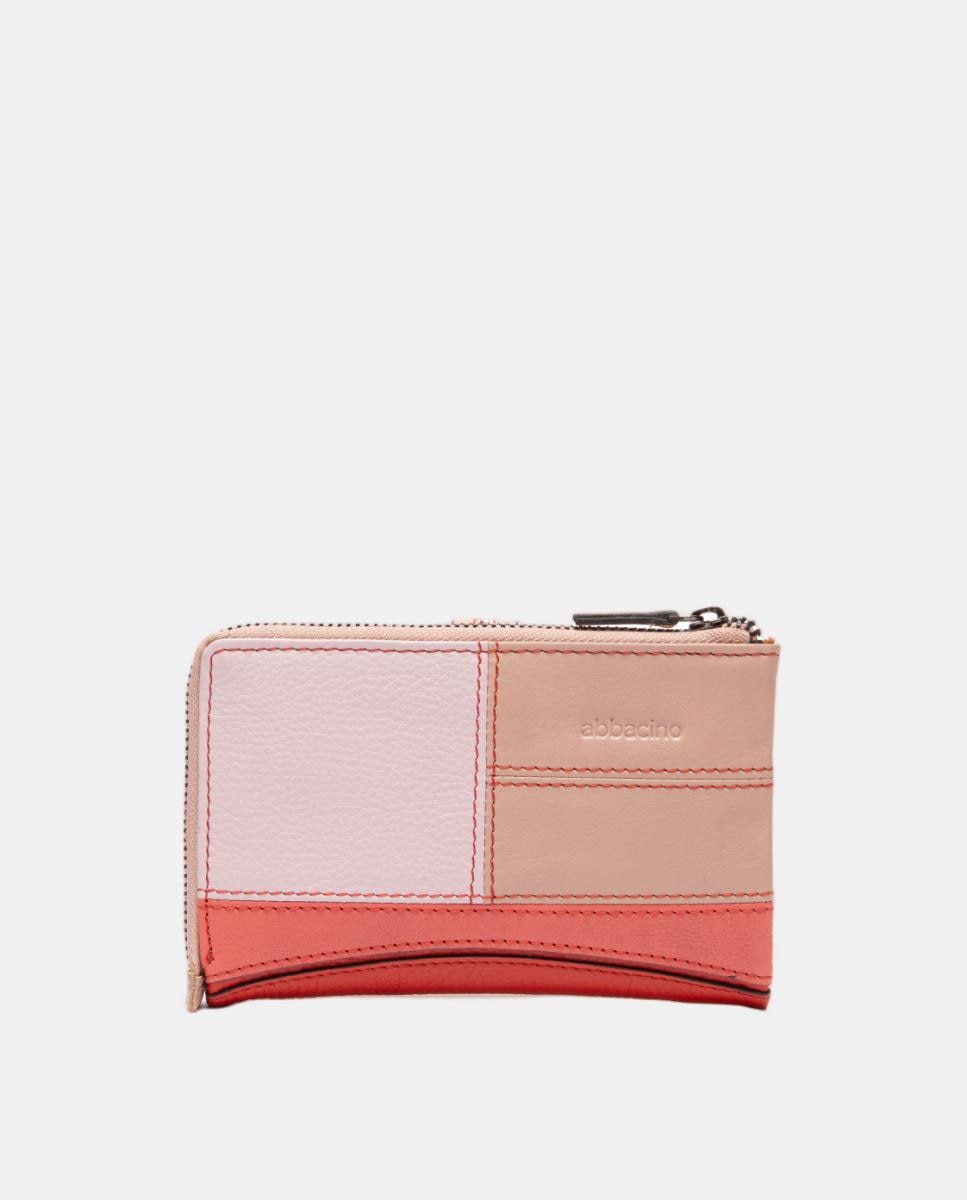 Cartera mediana en piel con patchworks - Abbacino - Rojo Rojo-3