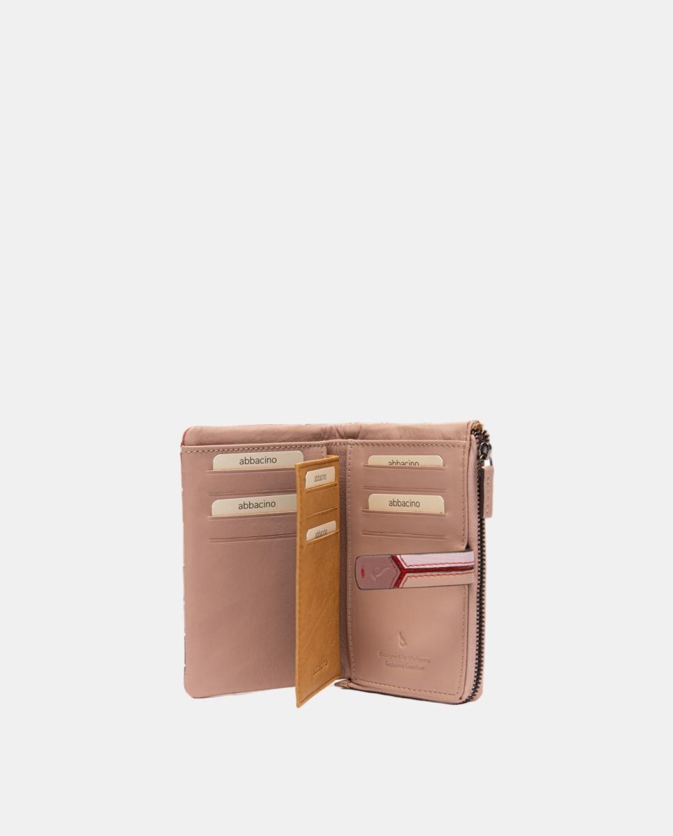 Cartera mediana en piel con patchworks - Abbacino - Rojo Rojo-5