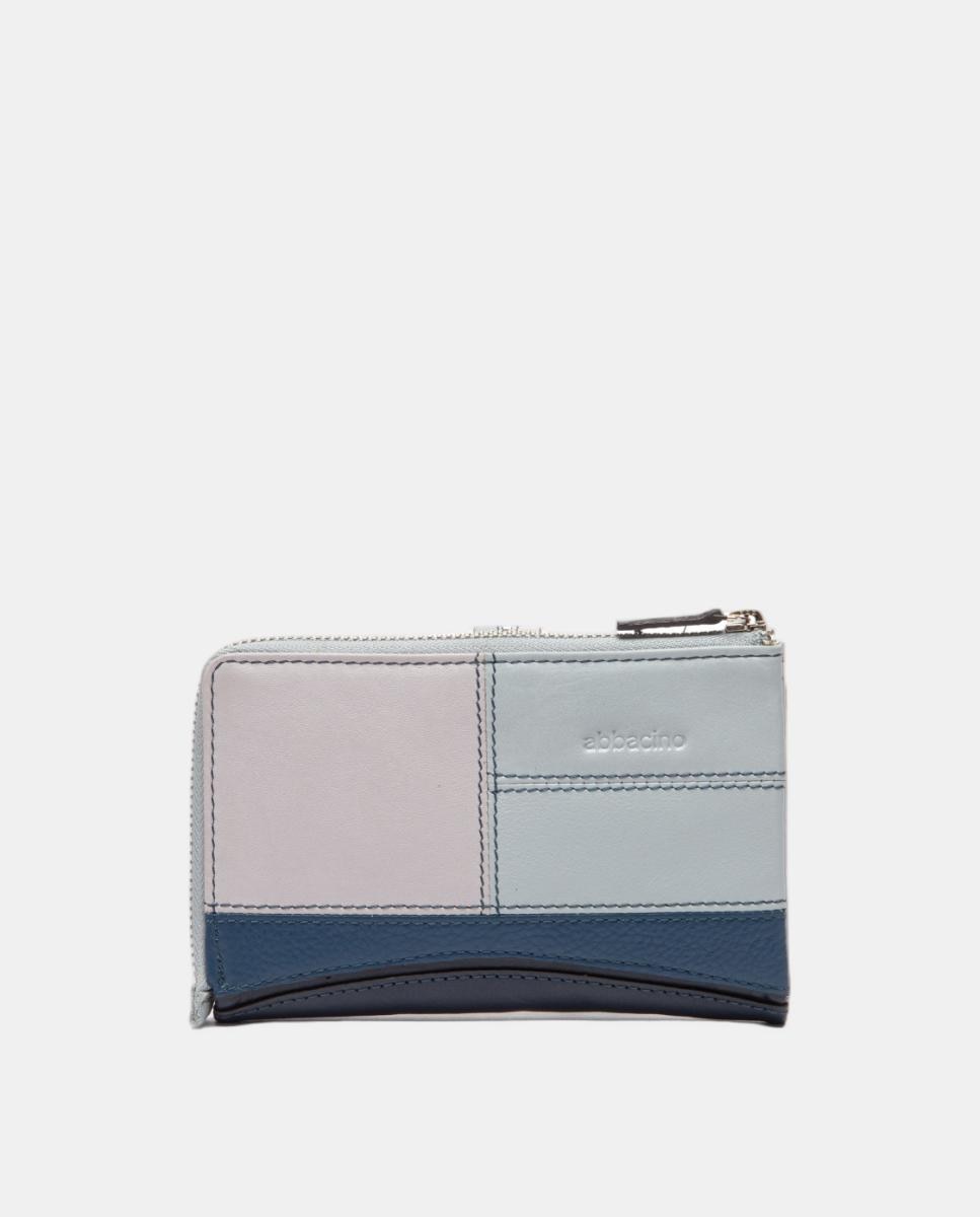 Cartera mediana en piel con patchworks - Abbacino - Azul Azul-3