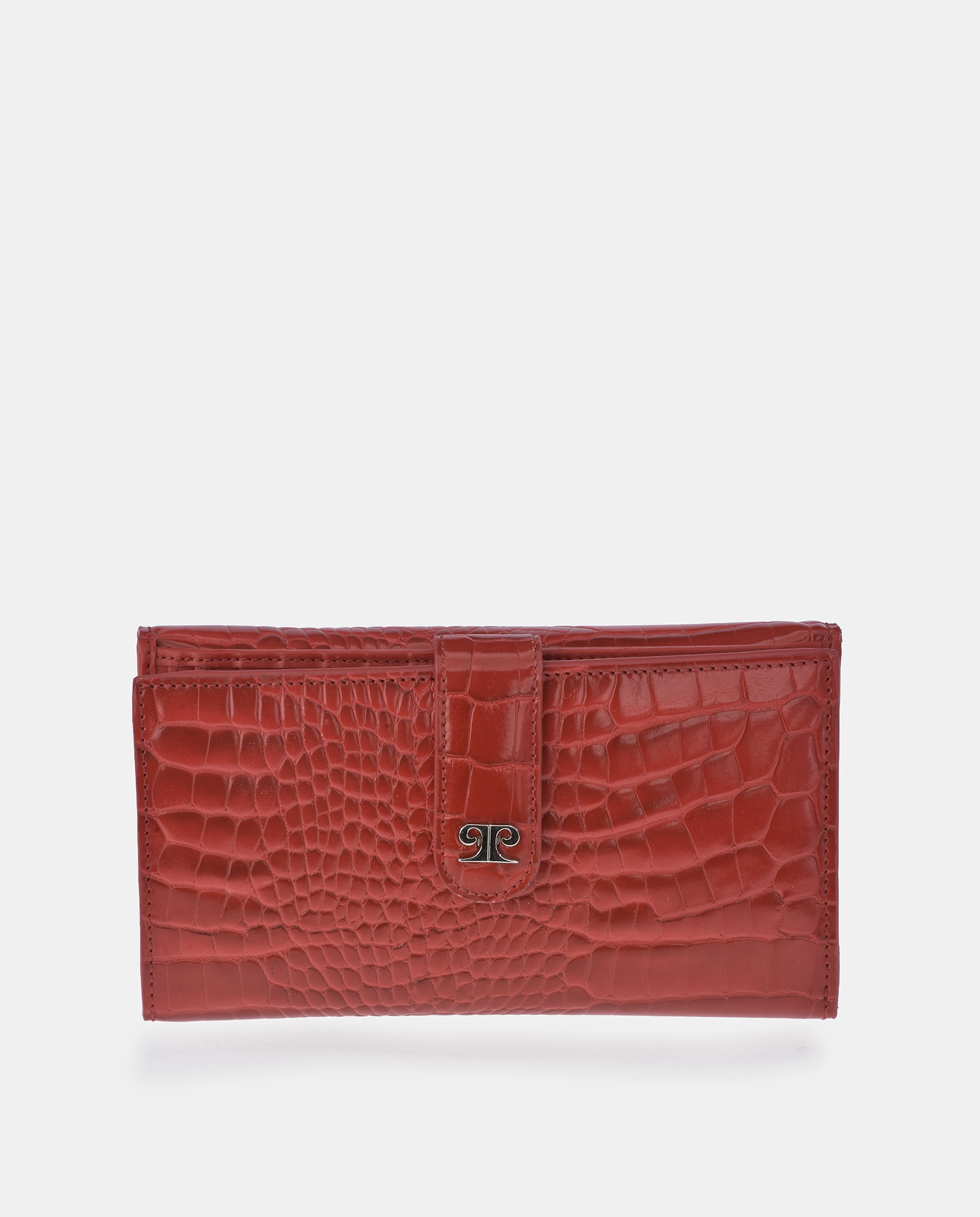 Monedero billetero grande mujer en simil piel color negro - Pierre Cardin - Rojo Rojo-1