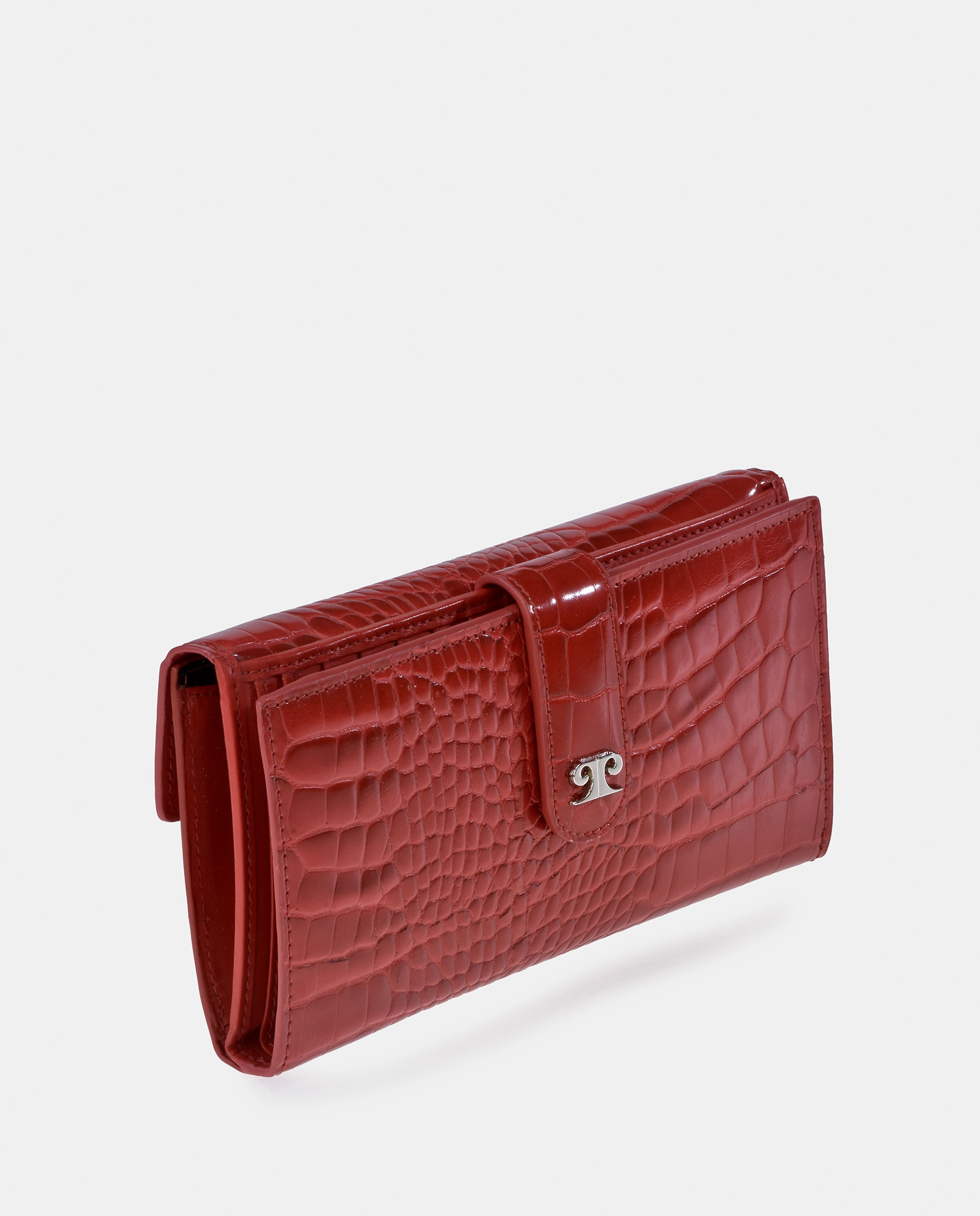 Monedero billetero grande mujer en simil piel color negro - Pierre Cardin - Rojo Rojo-2
