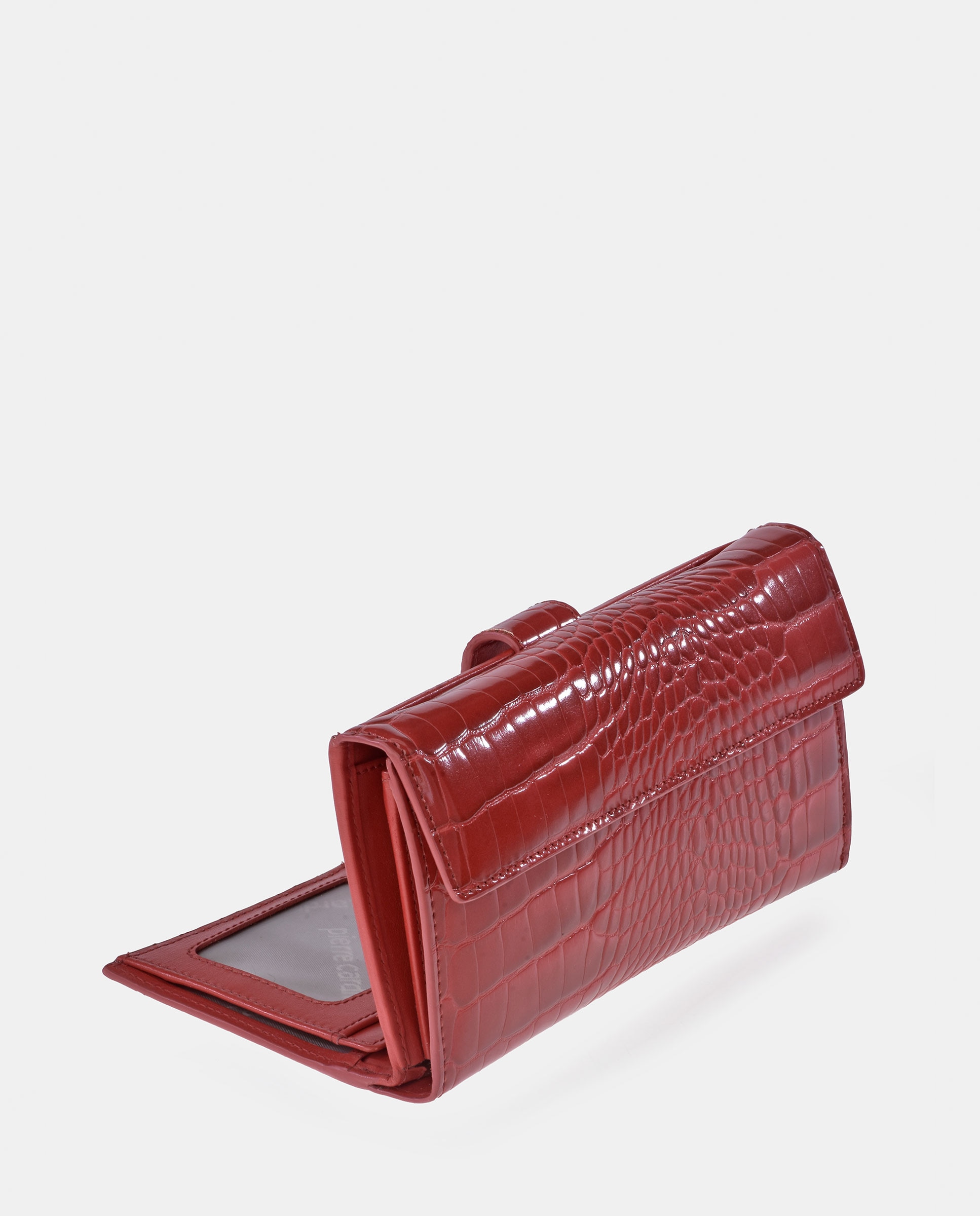 Monedero billetero grande mujer en simil piel color negro - Pierre Cardin - Rojo Rojo-3