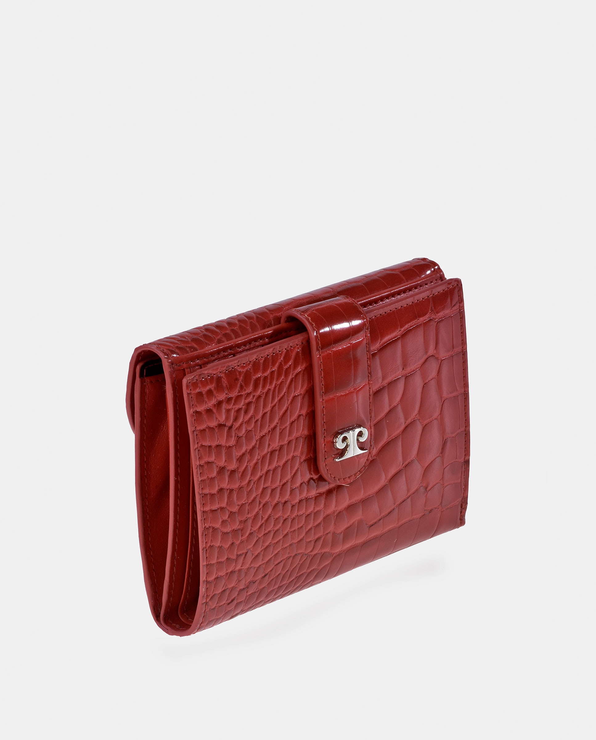 Porta-Moedas Médio em Pele Sintética com Secção para Notas - Preto Vermelho-2