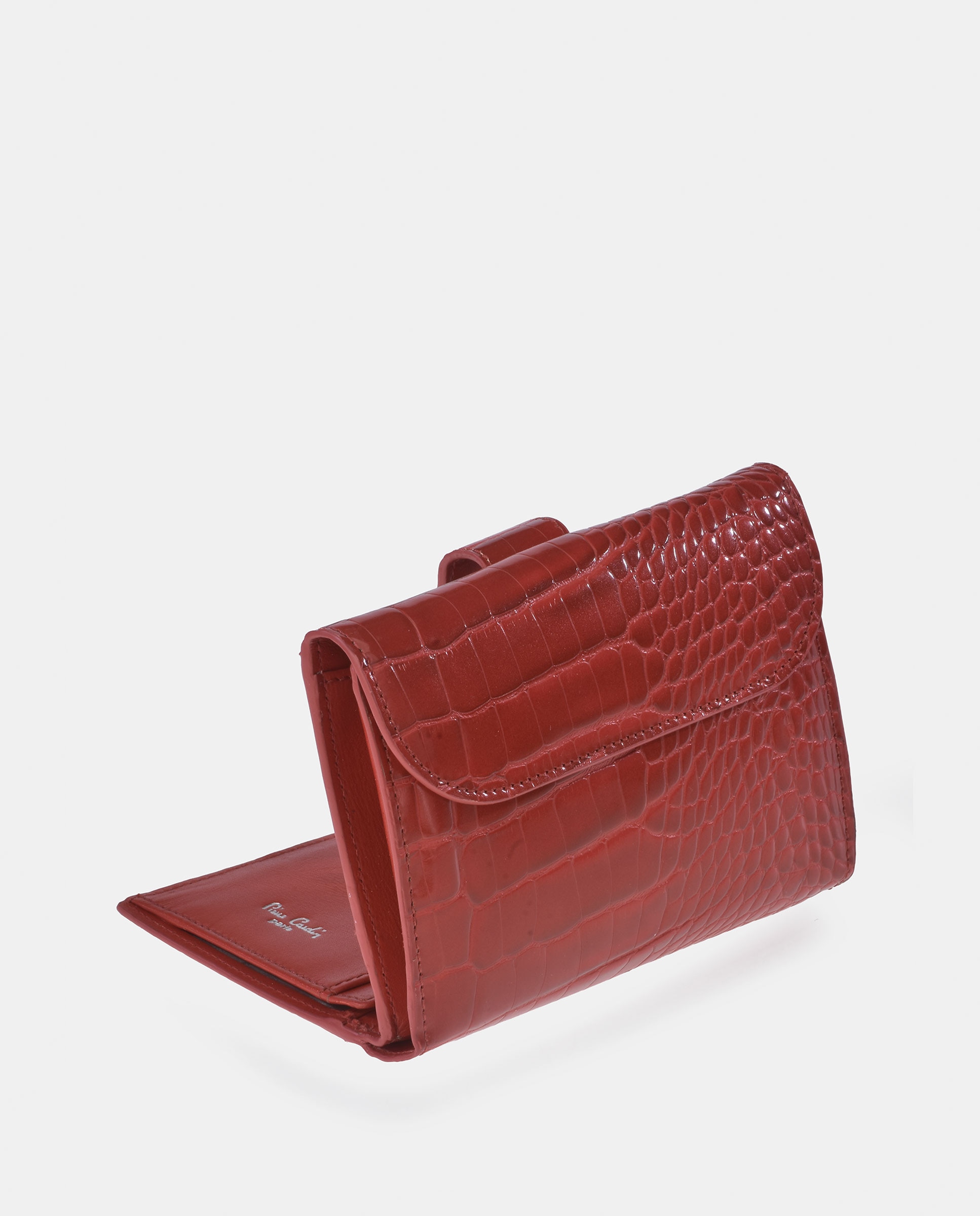 Porta-Moedas Médio em Pele Sintética com Secção para Notas - Preto Vermelho-3
