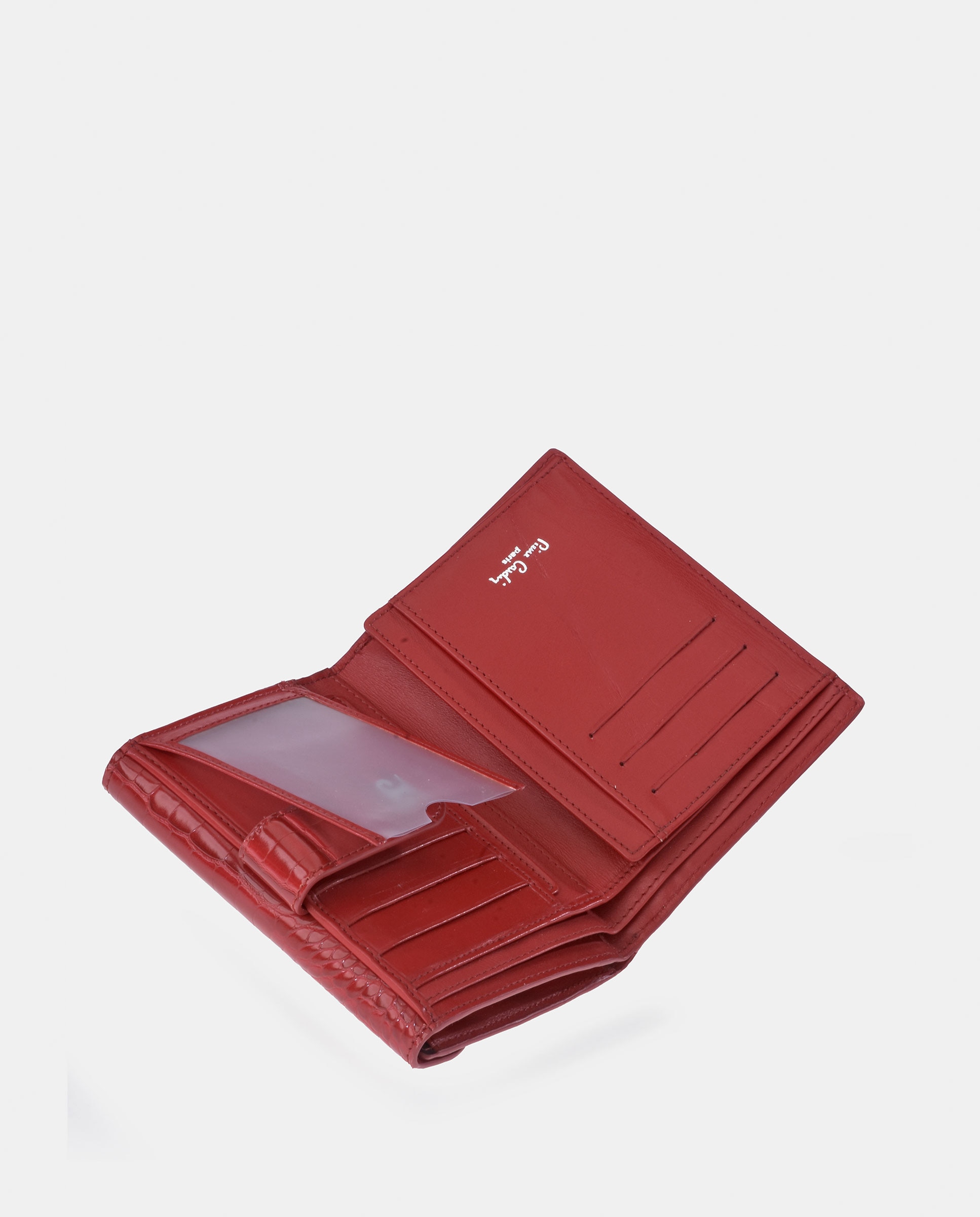 Porta-Moedas Médio em Pele Sintética com Secção para Notas - Preto Vermelho-5