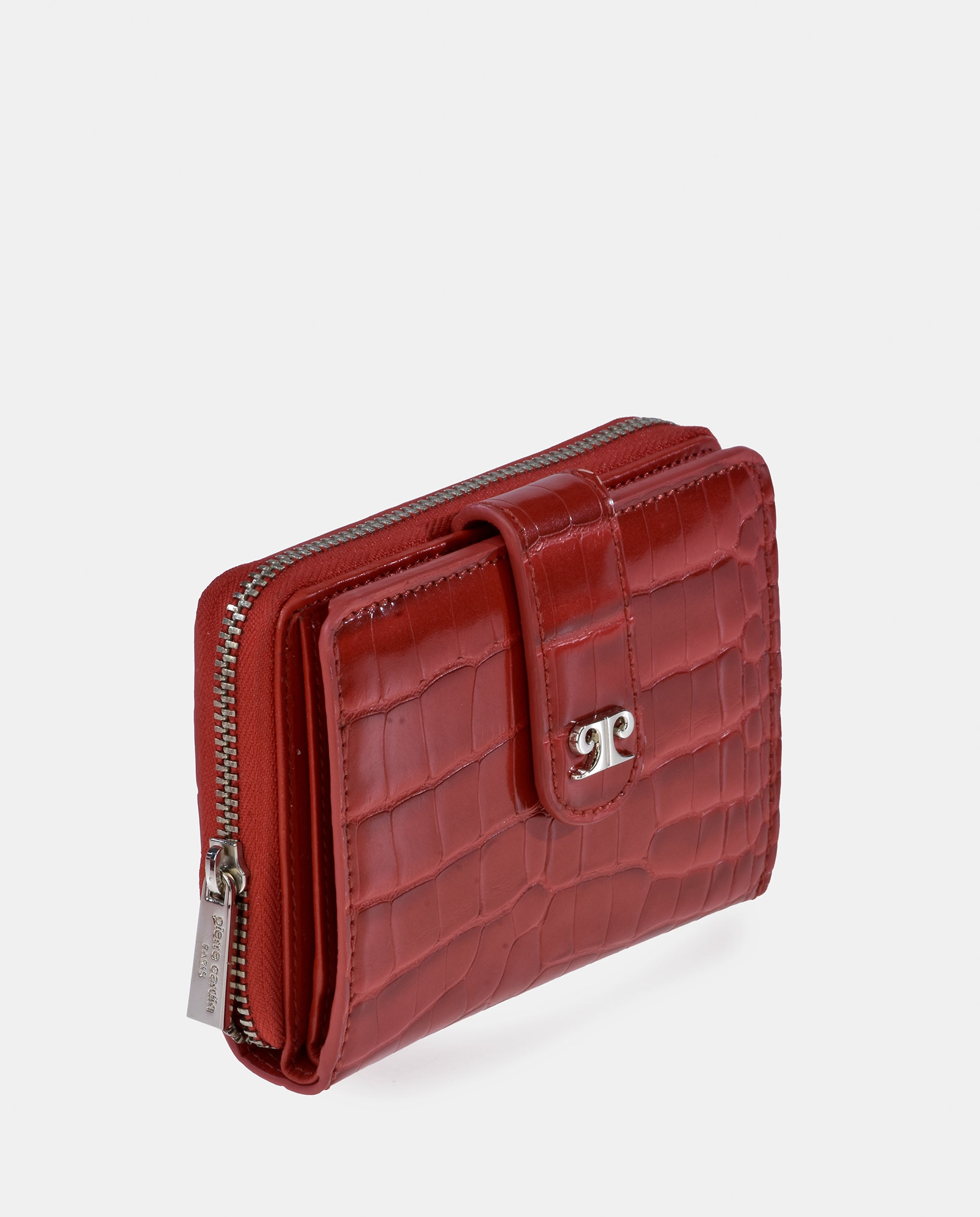 Porta-Moedas Médio em Pele Sintética com Secção para Notas - Preto Vermelho-2