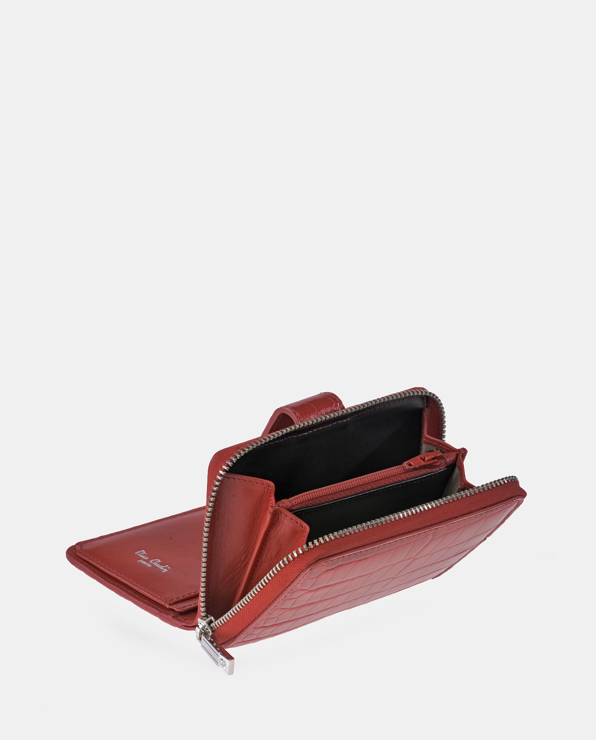 Porta-Moedas Médio em Pele Sintética com Secção para Notas - Preto Vermelho-3