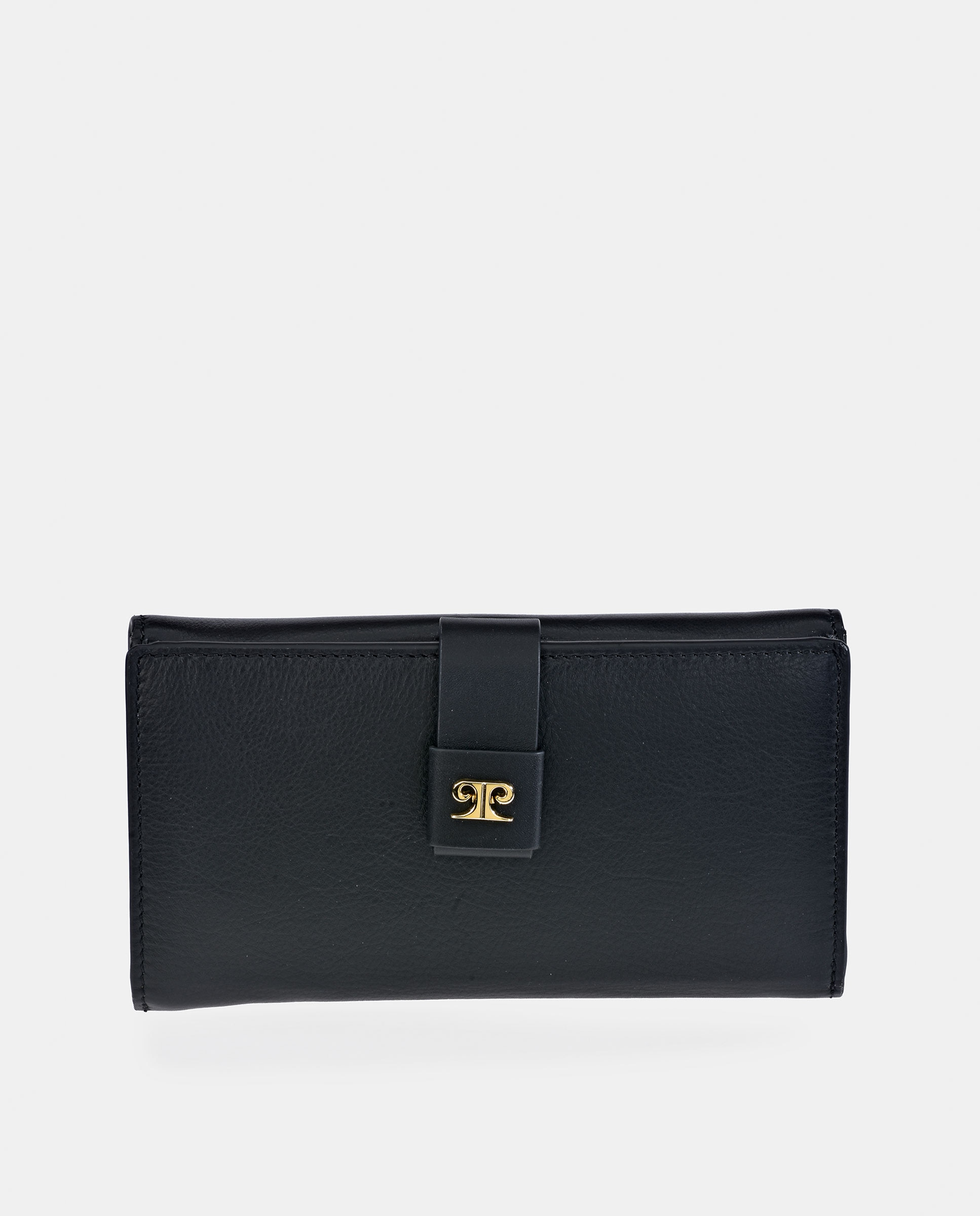 Monedero billetero grande Pierre Cardin para mujer en piel - Negro Negro-1