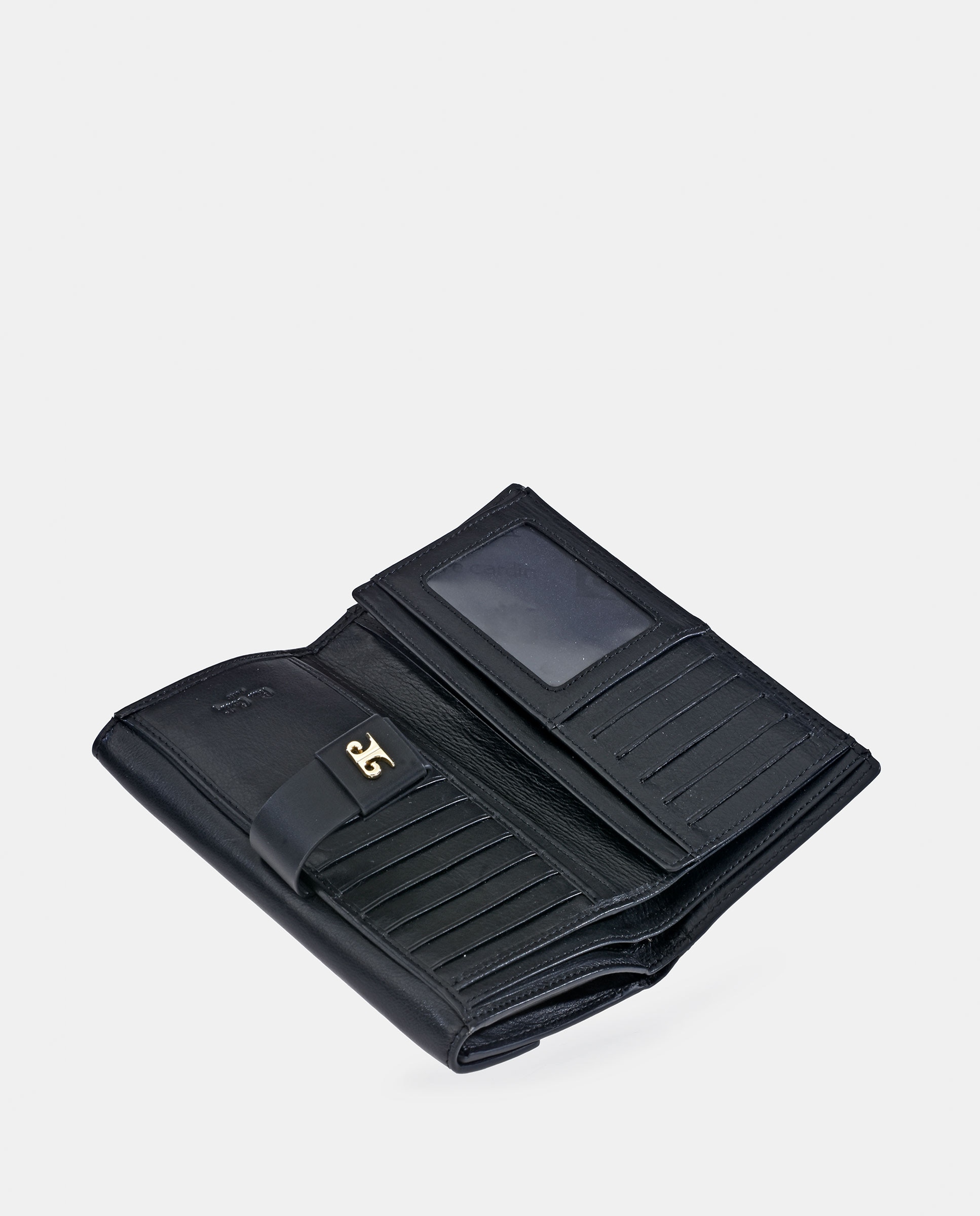 Monedero billetero grande Pierre Cardin para mujer en piel - Negro Negro-6
