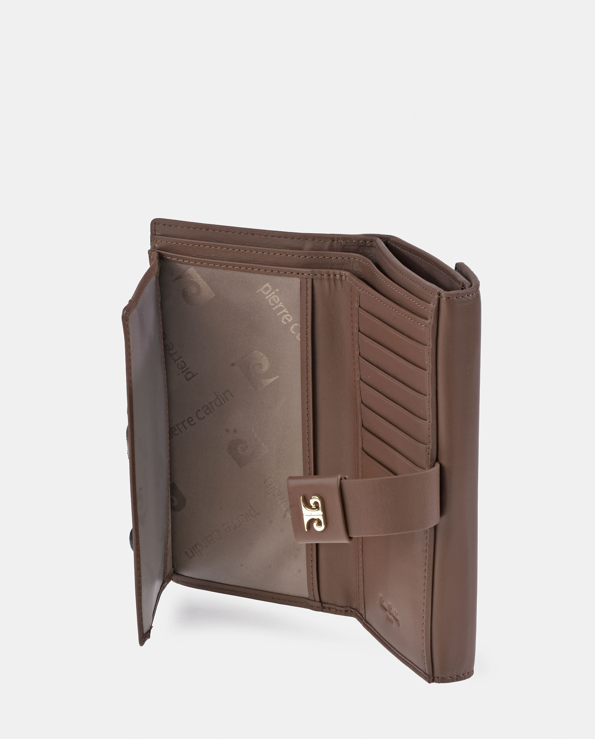 Monedero billetero grande Pierre Cardin para mujer en piel - Marrón claro Marrón claro-4