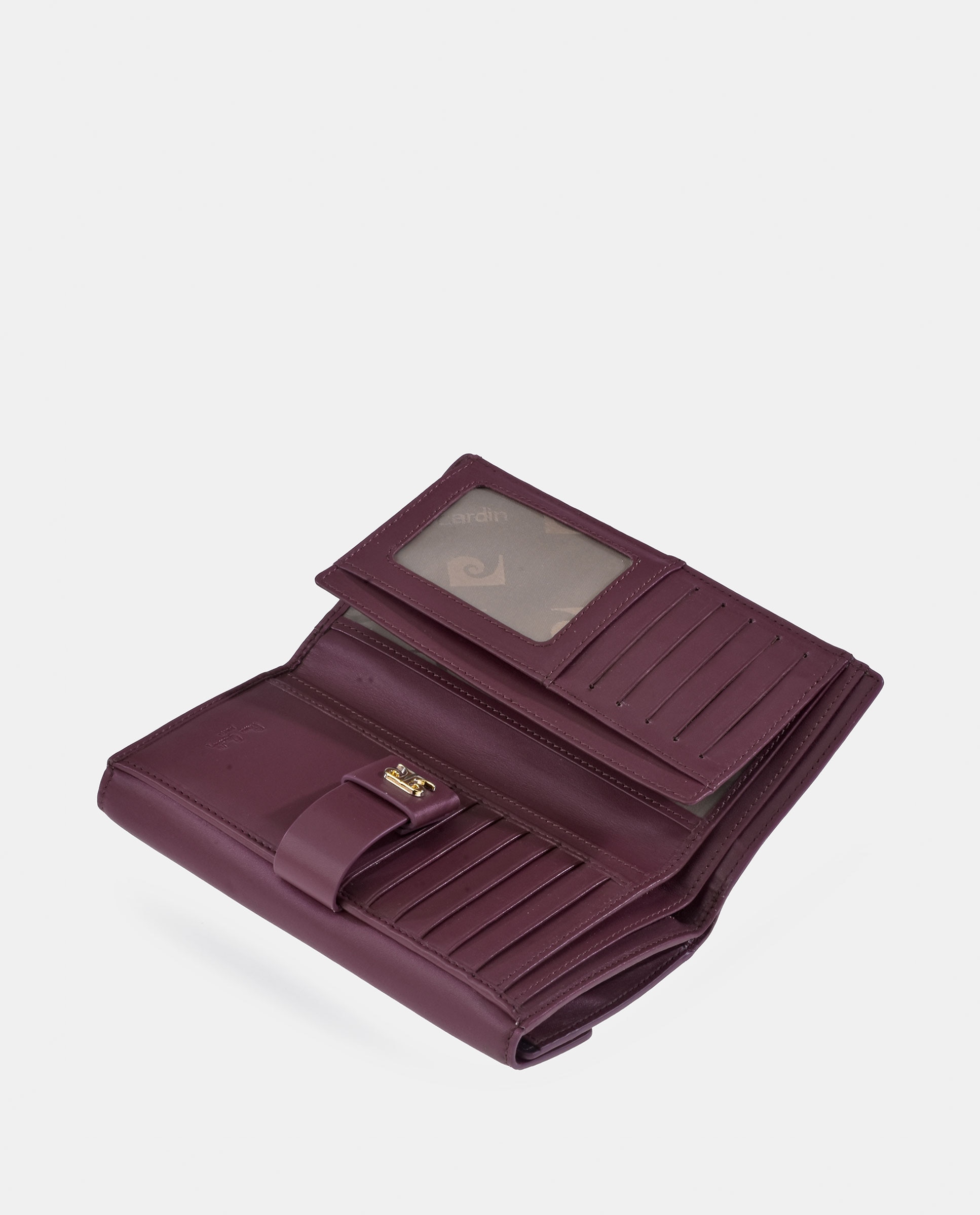 Monedero billetero grande Pierre Cardin para mujer en piel - Burdeos Burdeos-5