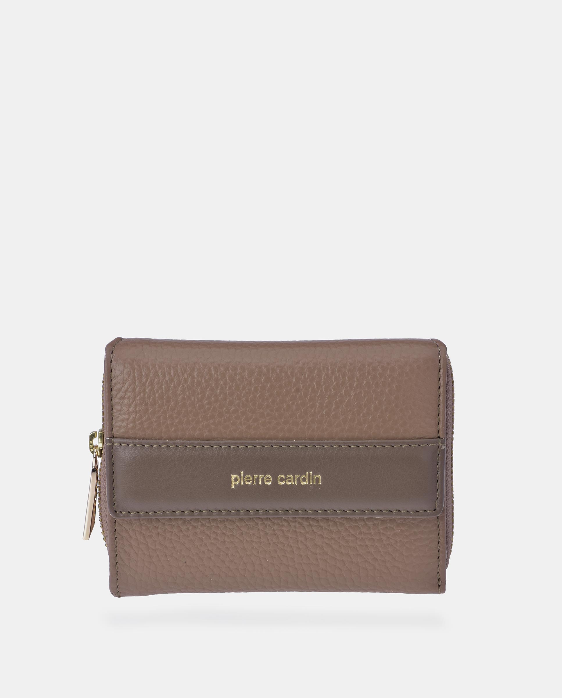 Porta-Moedas em Pele com Secção para Notas - Preto Taupe-1