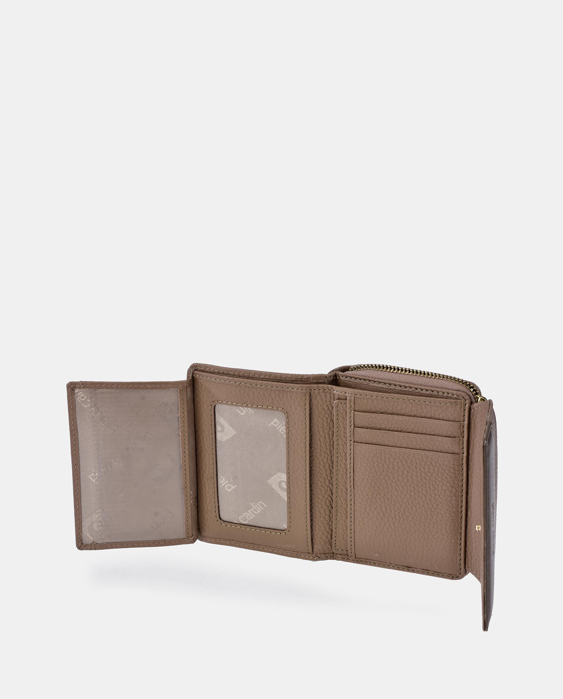 Porta-Moedas em Pele com Secção para Notas - Preto Taupe-4