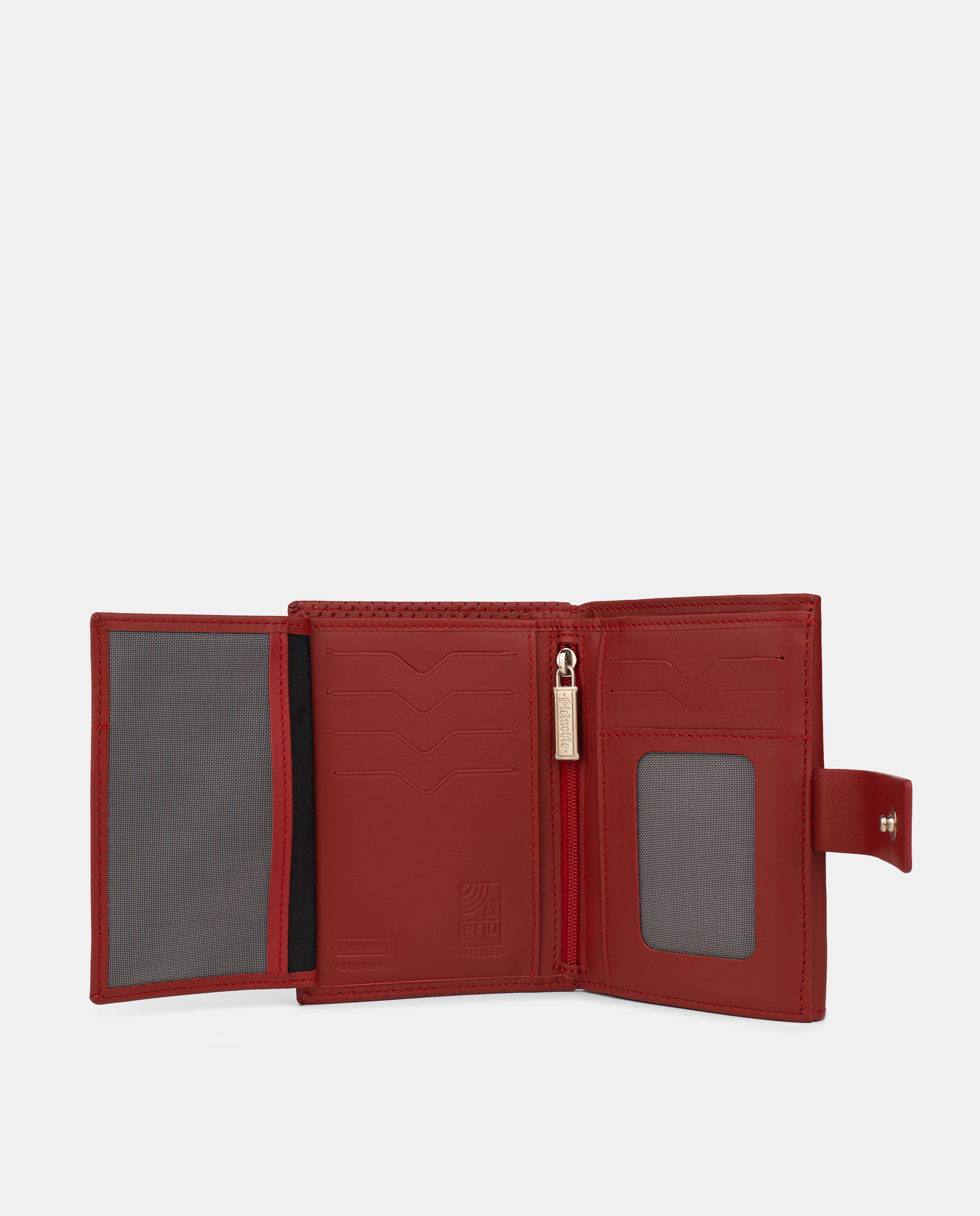 Billetero mediano - Pielnoble - Rojo Rojo-5