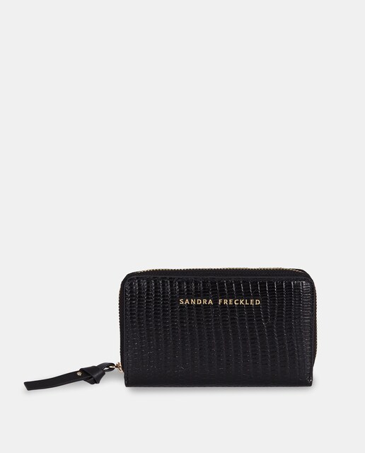 Imagem 0 de Porta-Moedas em Pele Gravada com Fecho de Correr