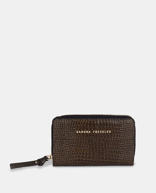 Imagen 0 de Monedero mujer con cremallera en piel grabada