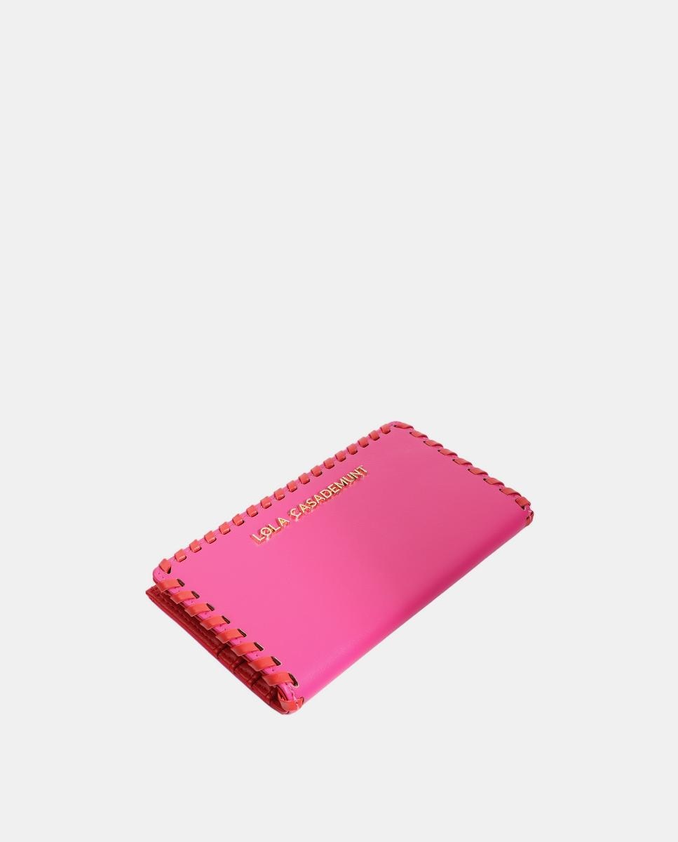 Carteira com Acabamento em Contraste Rosa-3