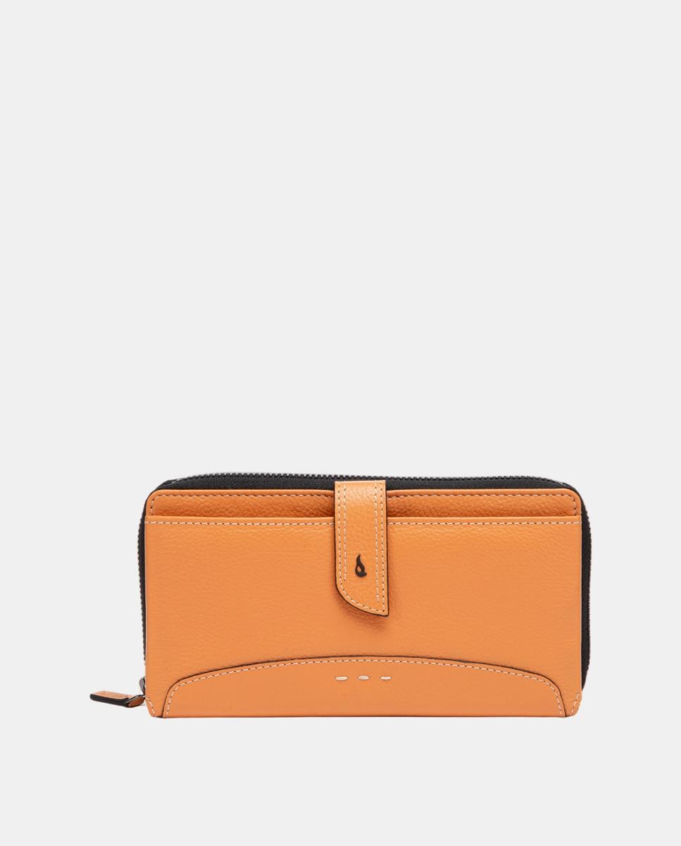 Cartera extra grande de piel con costuras - Abbacino - Naranja Naranja-1