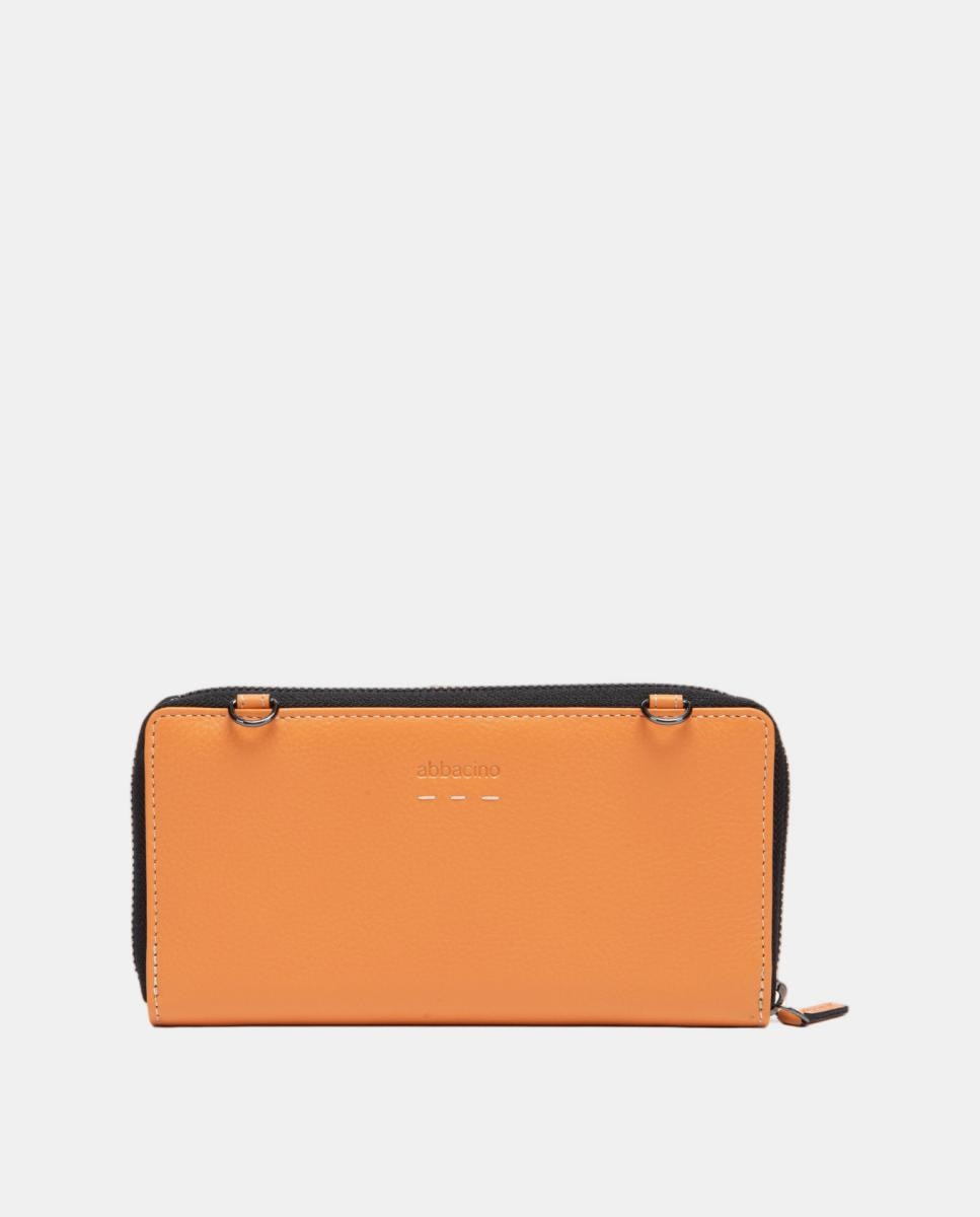 Cartera extra grande de piel con costuras - Abbacino - Naranja Naranja-3