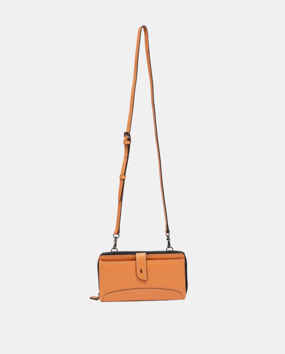 Cartera extra grande de piel con costuras - Abbacino - Naranja Naranja-4