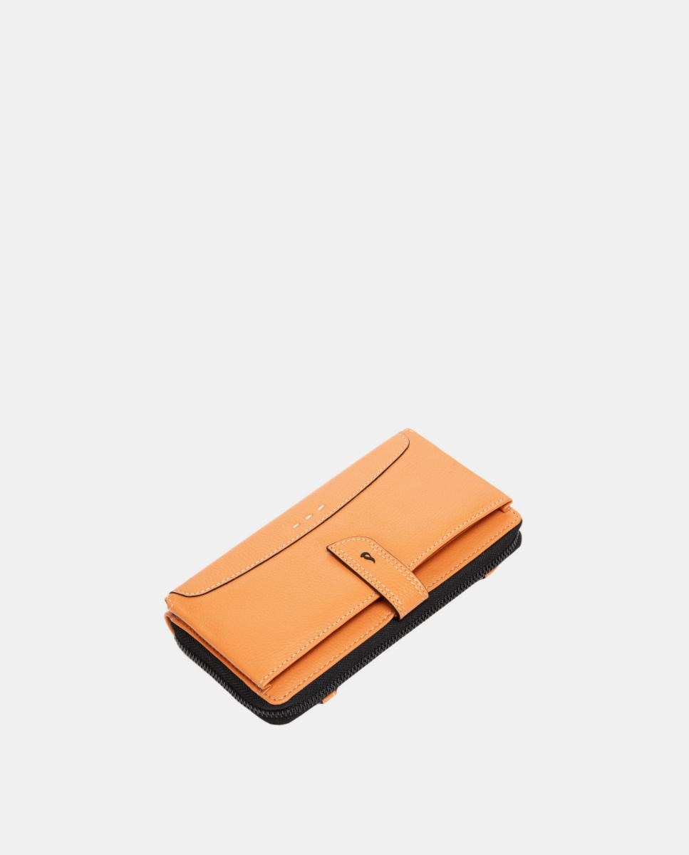 Cartera extra grande de piel con costuras - Abbacino - Naranja Naranja-5