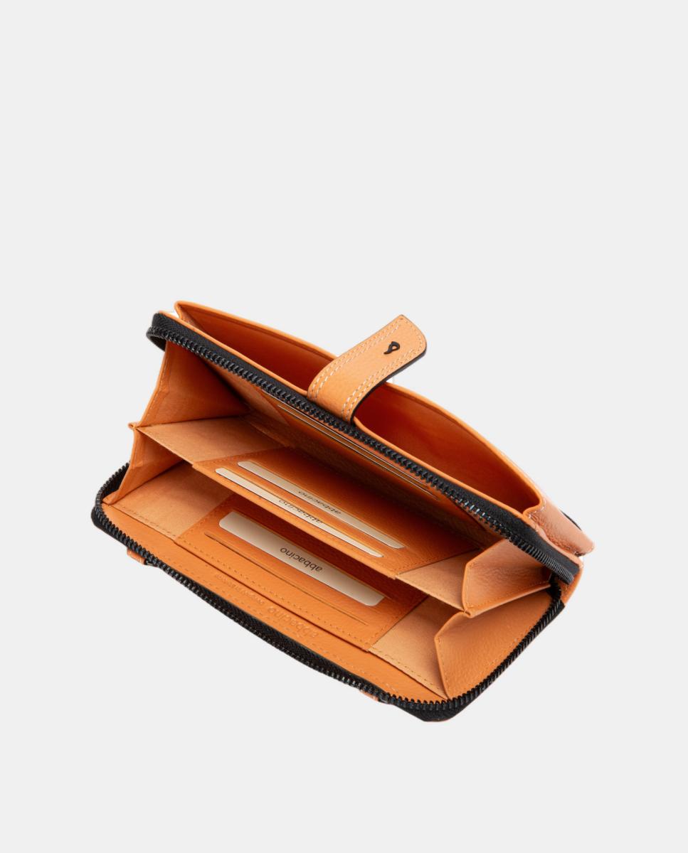Cartera extra grande de piel con costuras - Abbacino - Naranja Naranja-6