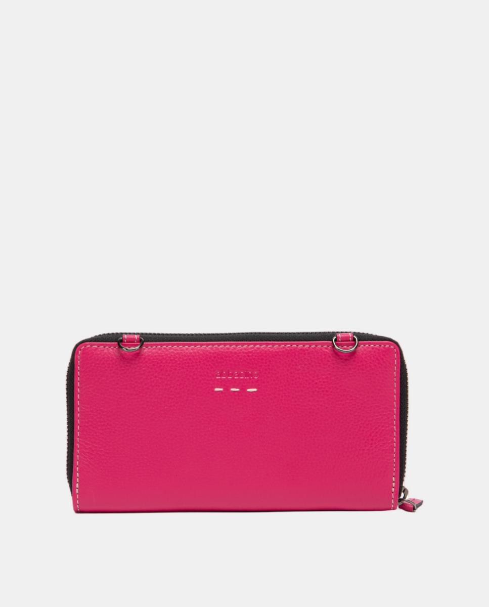 Cartera extra grande de piel con costuras - Abbacino - Fucsia Fucsia-3
