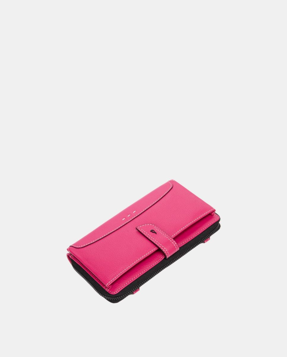 Cartera extra grande de piel con costuras - Abbacino - Fucsia Fucsia-5