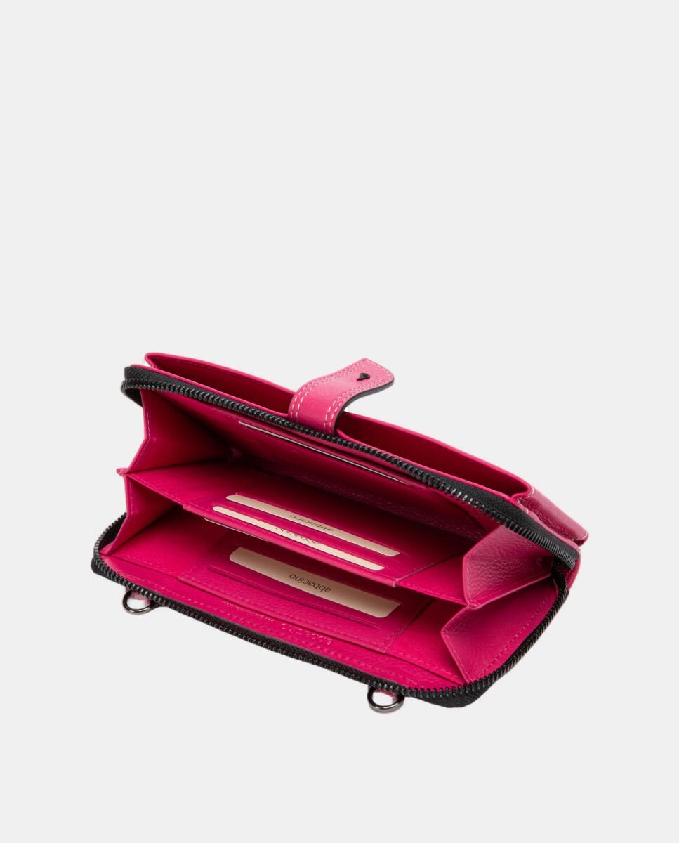 Cartera extra grande de piel con costuras - Abbacino - Fucsia Fucsia-6