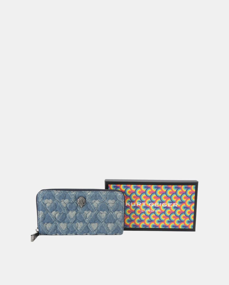 Carteira de Ganga com Fecho de Correr Azul-5