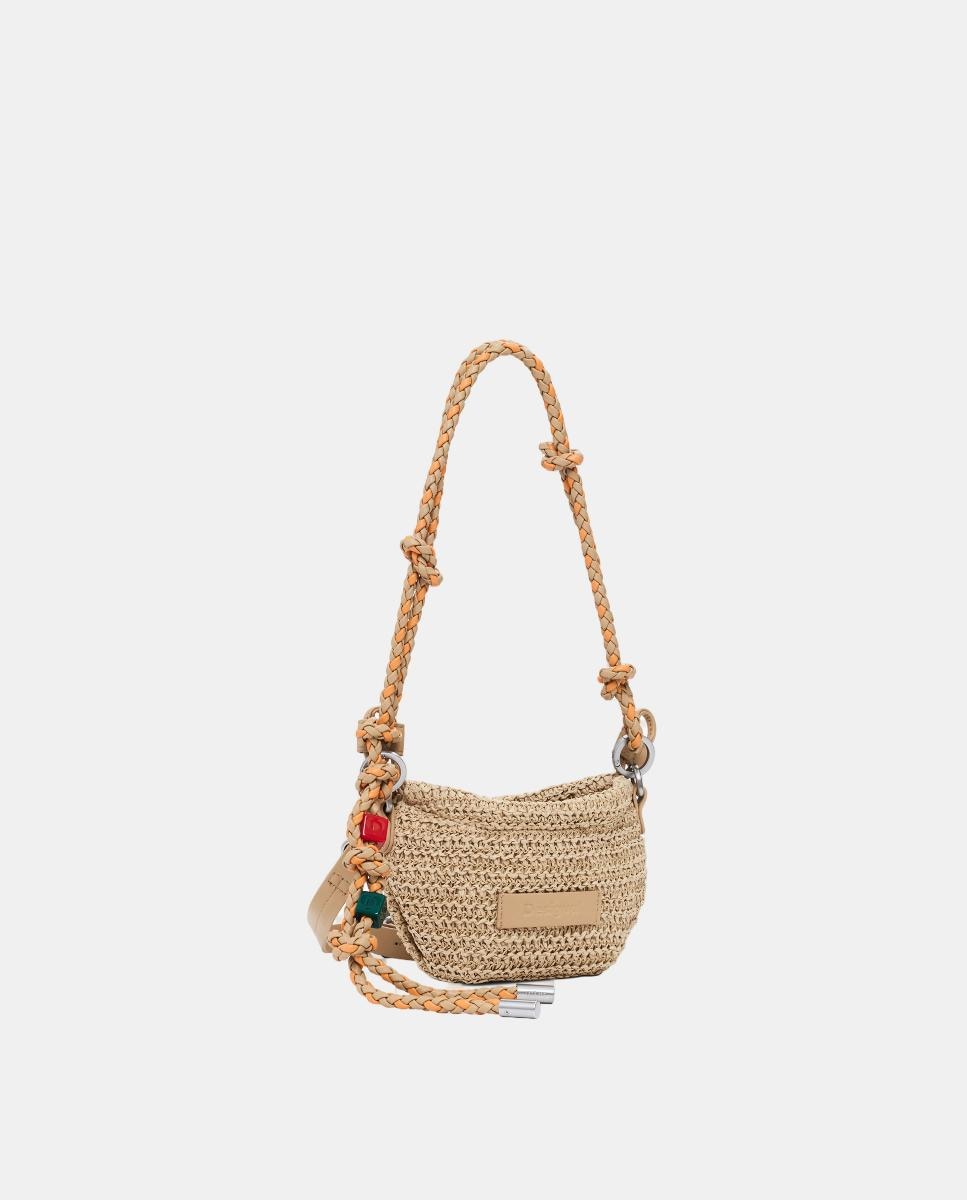 Porta-Moedas Grande Oval com Contas Natural-2