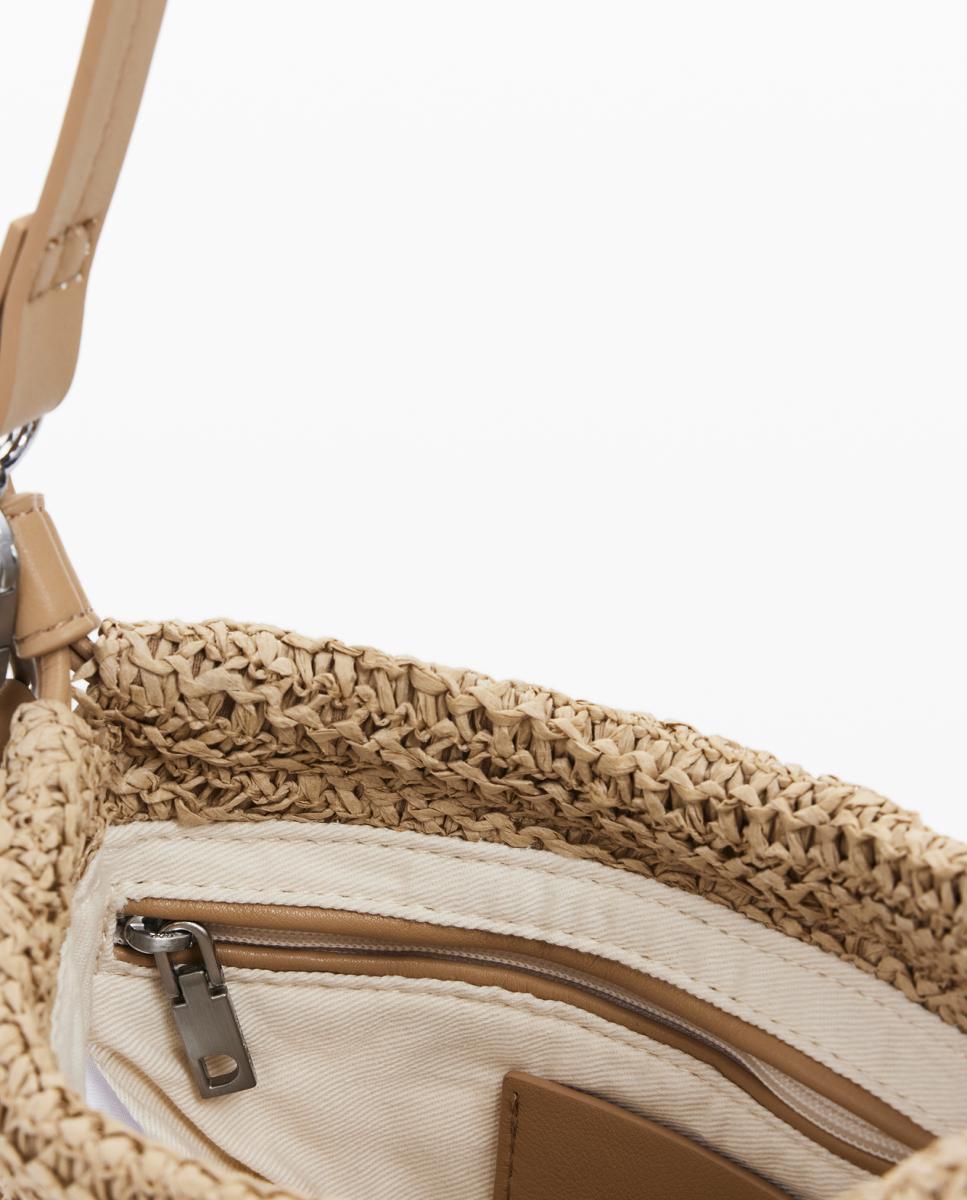 Porta-Moedas Grande Oval com Contas Natural-4