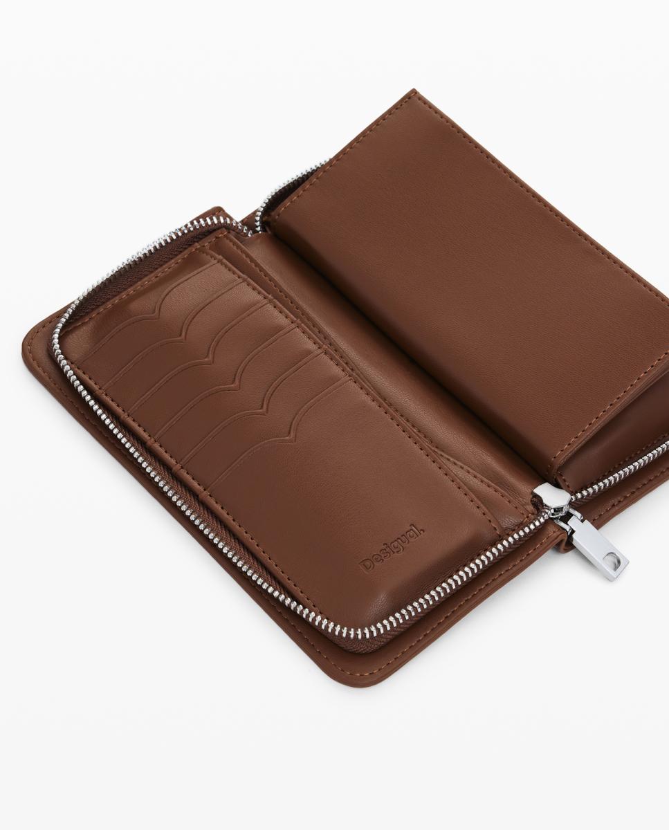 Porta-Moedas Médio com Bordados Camel-4