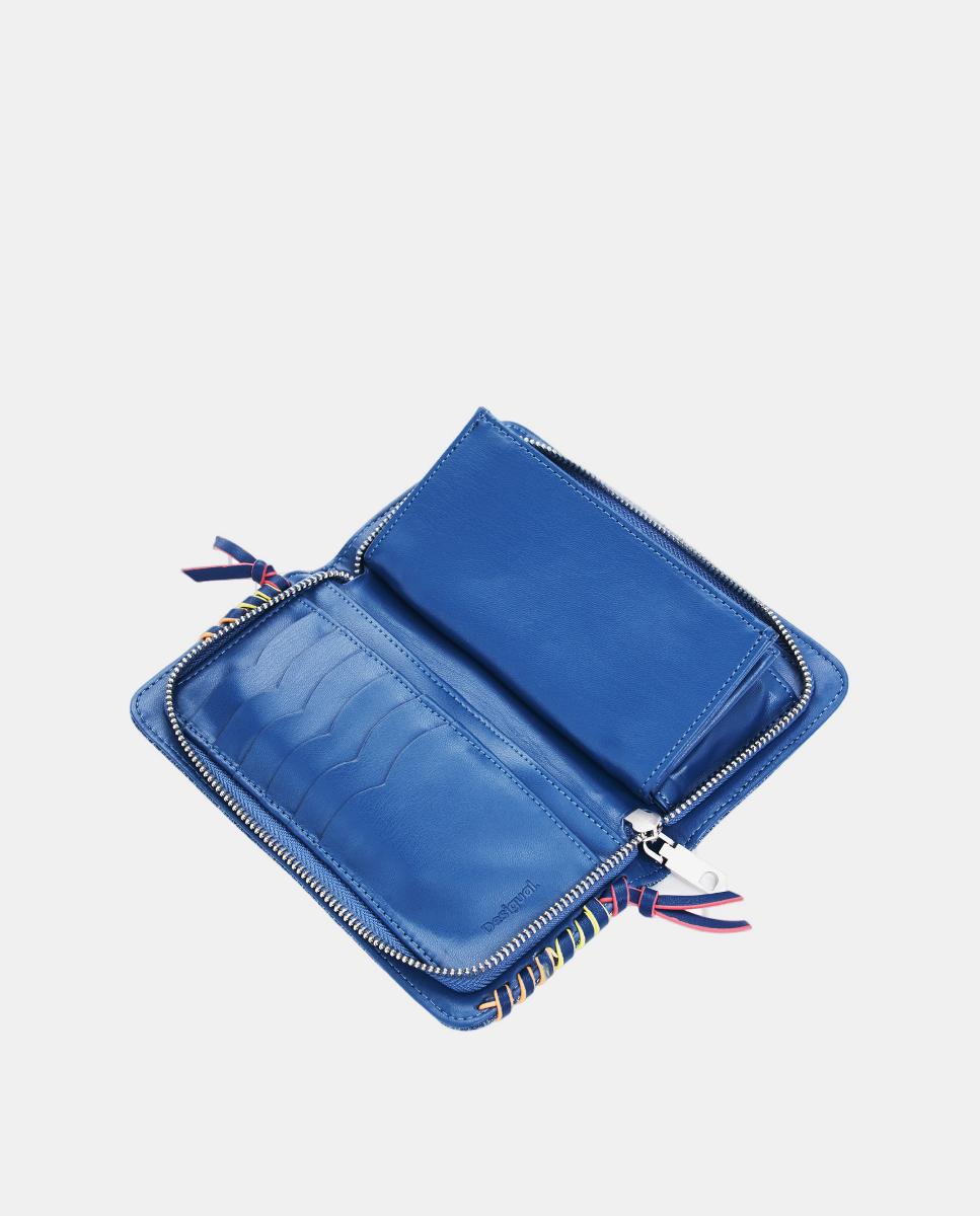 Porta-Moedas Médio de Ganga com Coração Azul-claro-4