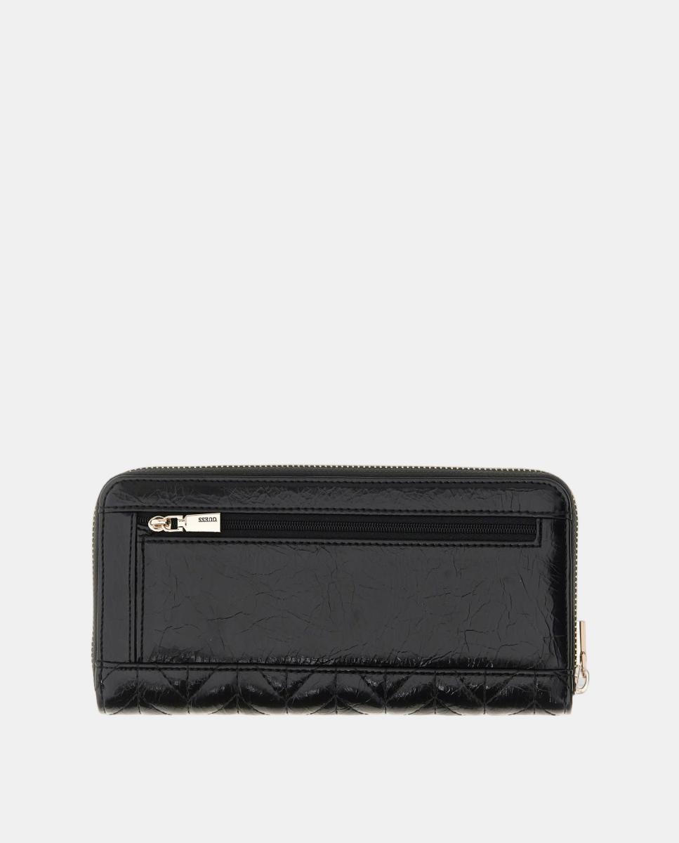 Carteira Cheryl Acolchoada Média com Fecho de Correr Preto-3