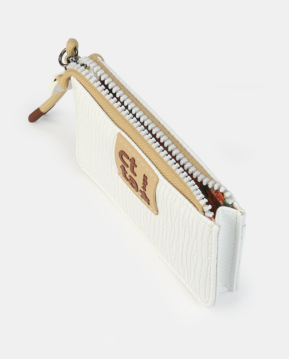 Carteira com Fecho de Alfinete e Fecho de Correr Branco-3
