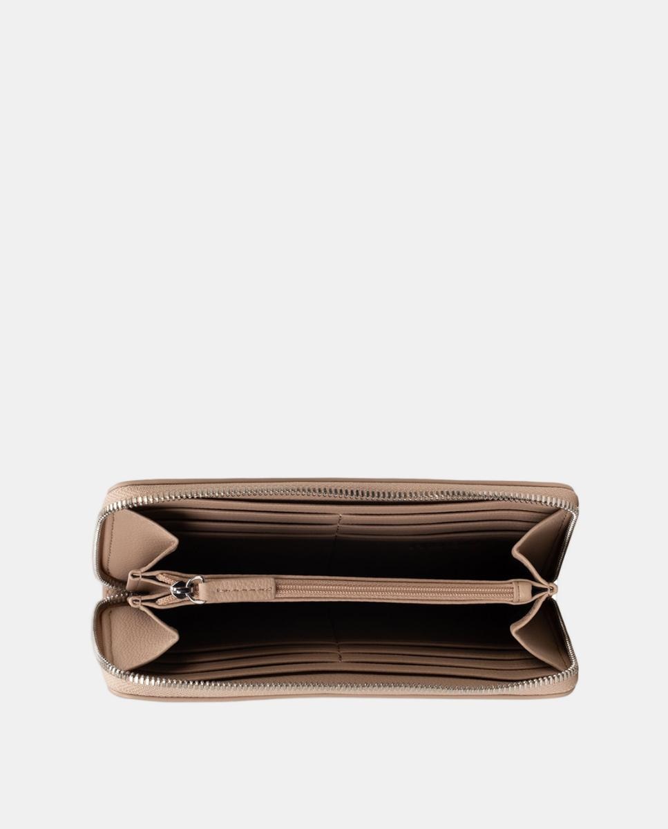 Cartera de mano con cierre cremallera totalmente forrado. - Hugo - Crema Crema-2
