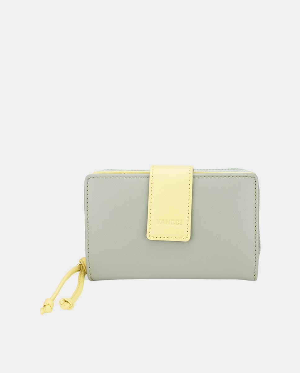 Imagem 0 de Porta-Moedas Médio com Pega com Nó em Pele - Azul-Marinho/Coral